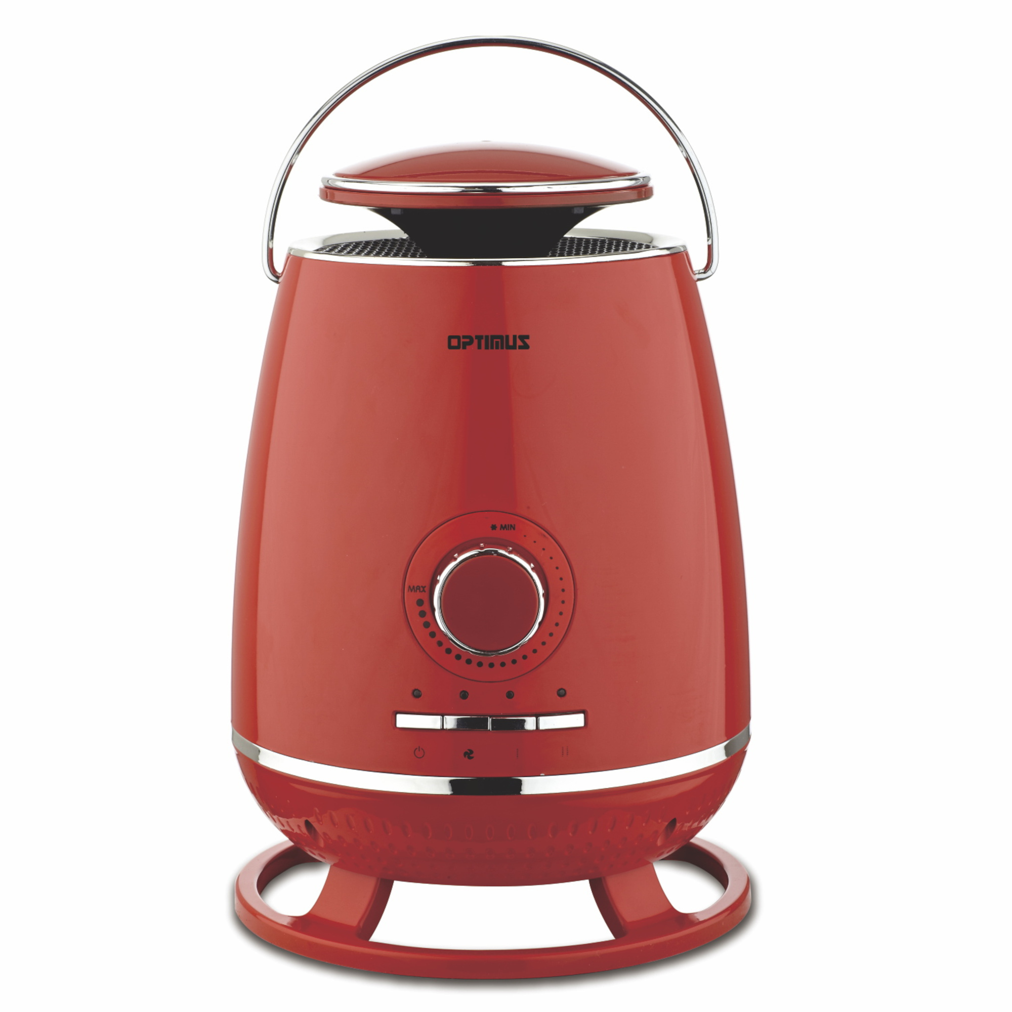 Optimus Portable Ceramic Heater — 1500 Watts, 360Â° Surround, Auto Thermostat, Tip-Over Safety Switch, Overheat Protection, Red, Model# H-7231RD