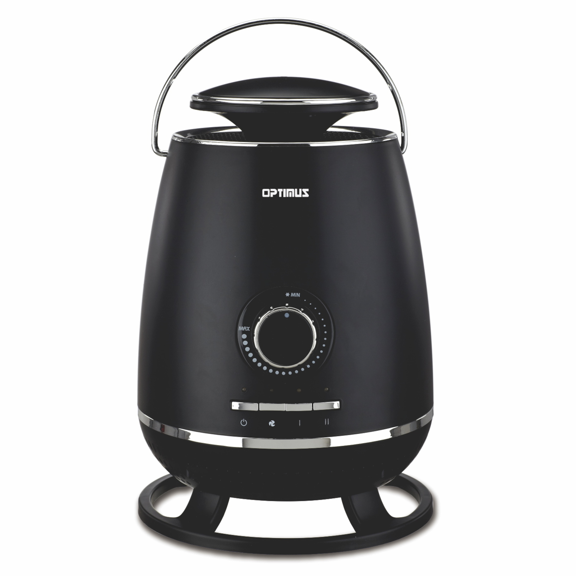 Optimus Portable 360Â° Surround Ceramic Heater — 1500 Watts, Auto Thermostat Control, Tip-Over Safety Switch, Black, Model# H-7231BK