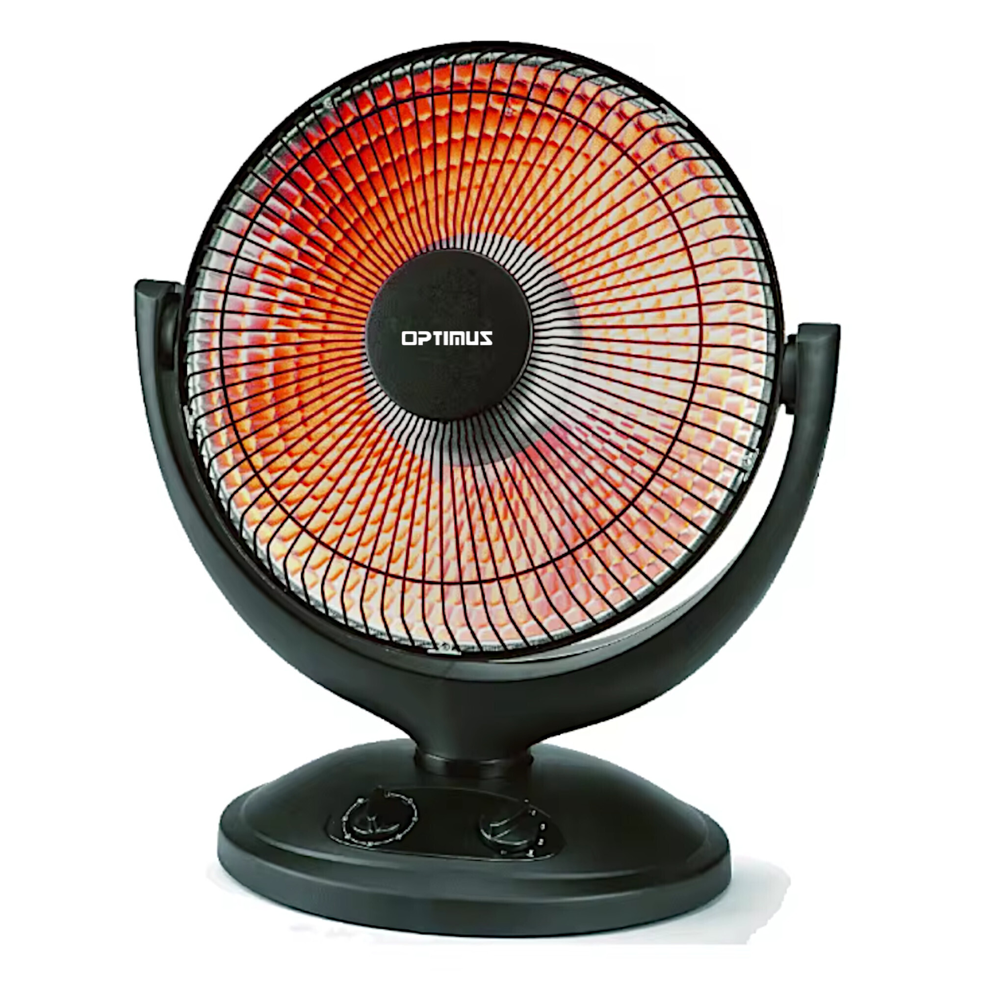 Optimus Oscillating Parabolic Heater — 900W, Sun-Like Radiant Heat, 75Â° Oscillation, Adjustable Tilting Head, Overheat Protection, 1-Hour Timer, Ultra Quiet, Model# H-4430