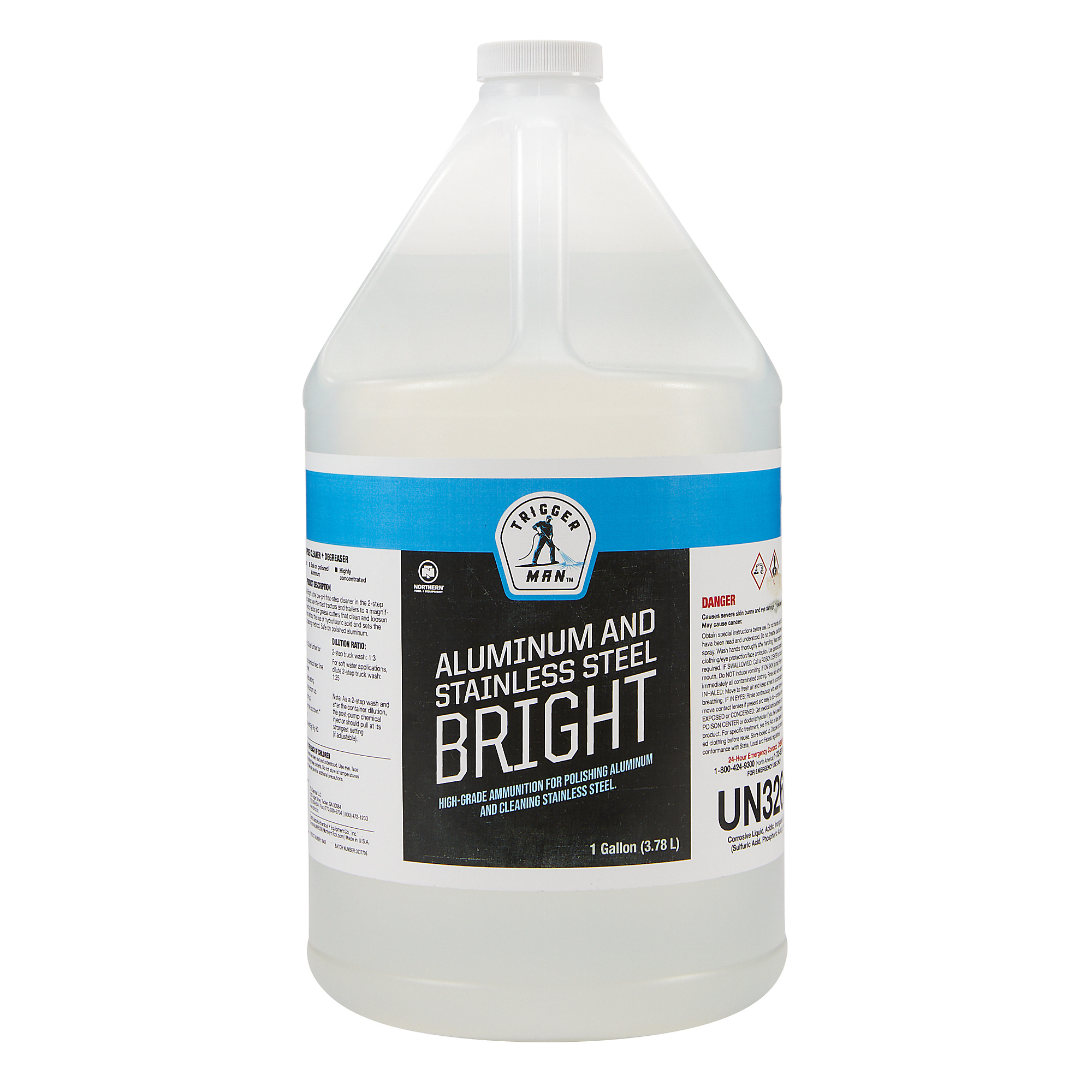 Trigger Man Aluminum and Stainless Steel Bright, Pressure Washer Chemical, 1 Gallon