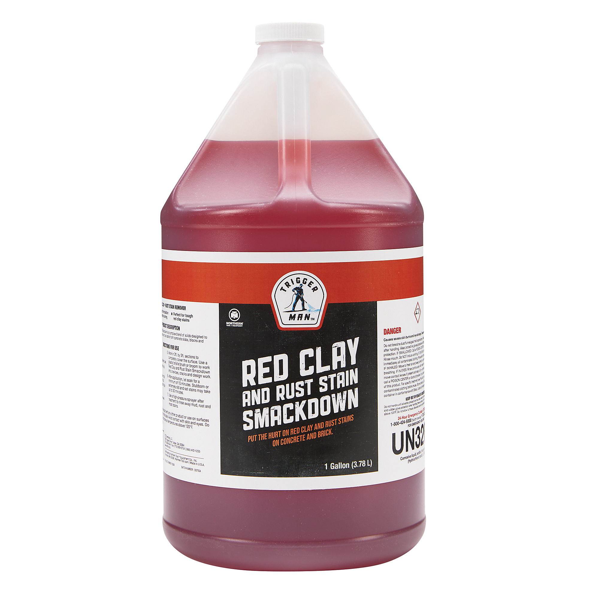 Trigger Man Red Clay and Rust Stain Smackdown, Pressure Washer Chemical, 1 Gallon