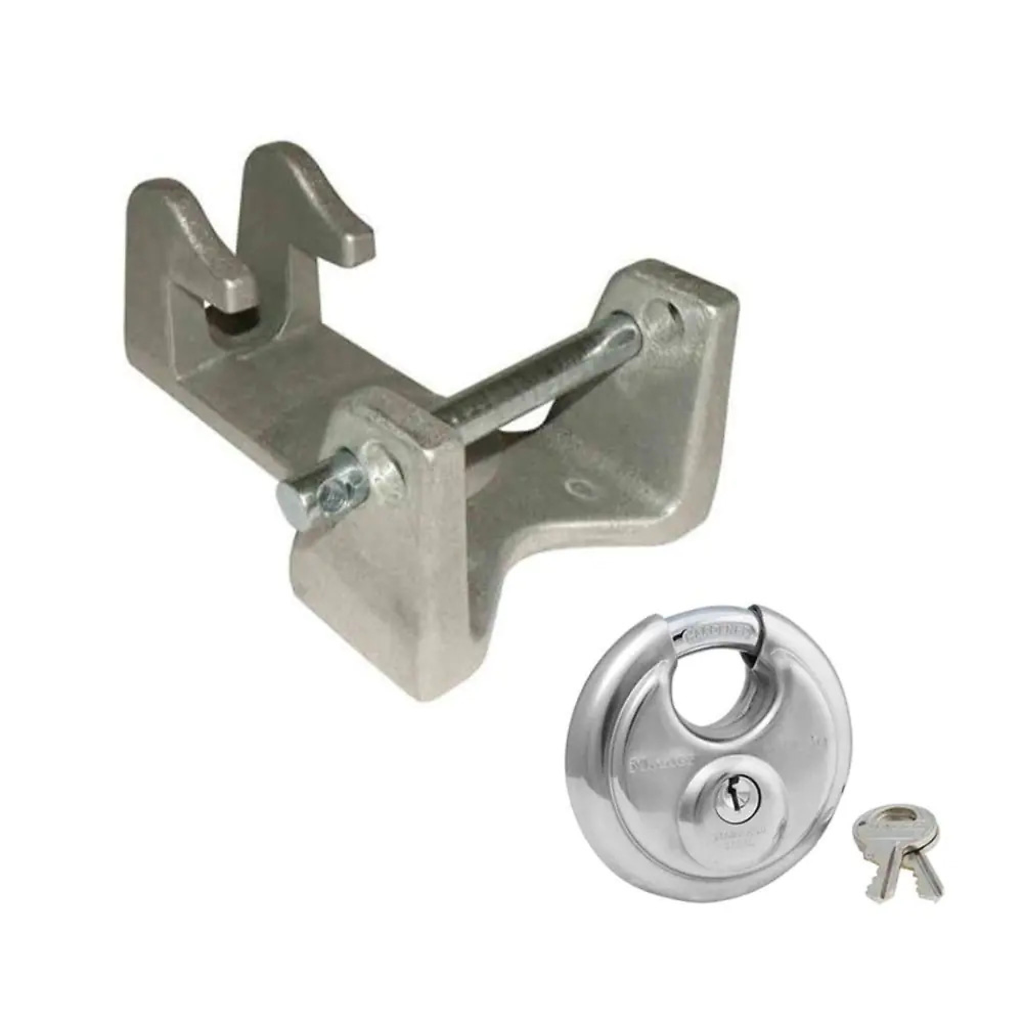 Blaylock Gooseneck Coupler Lock with Disc Padlock — 12in. x 5in. x 7in., Aircraft Aluminum, Model# TL-50-40-D