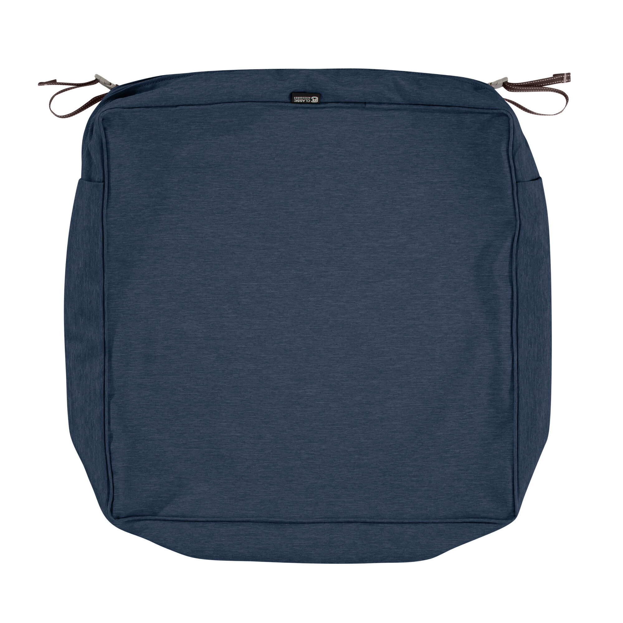 Classic Accessories Montlake FadeSafe Water-Resistant Patio Dining Seat Cushion Cover — 21in. x 21in. x 5in., Heather Indigo, Model# 60-226-015501-RT