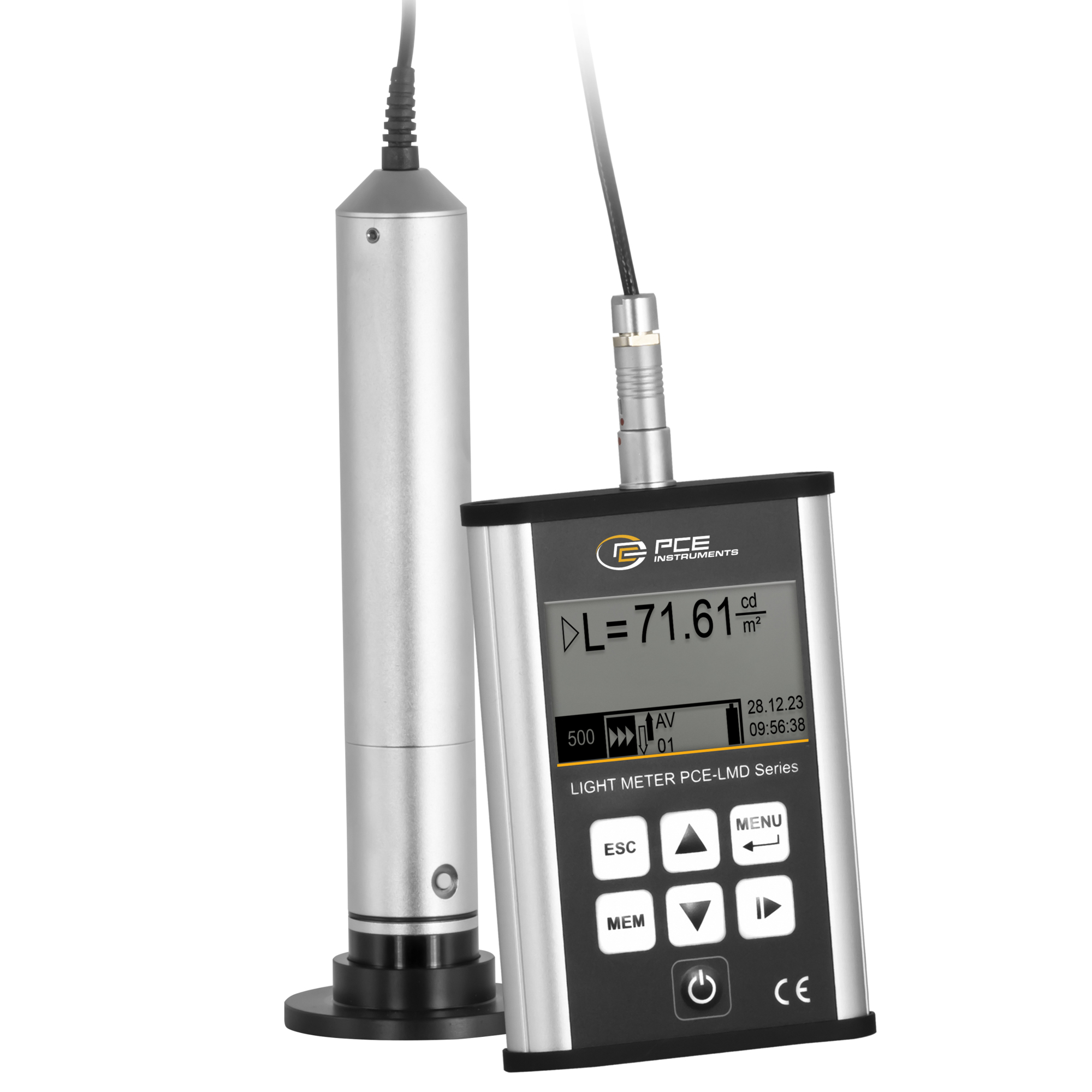 PCE Instruments Luxmeter — Luminance Measurement, Micro SD Memory, Rechargeable Battery, Model# PCE-LMD 100