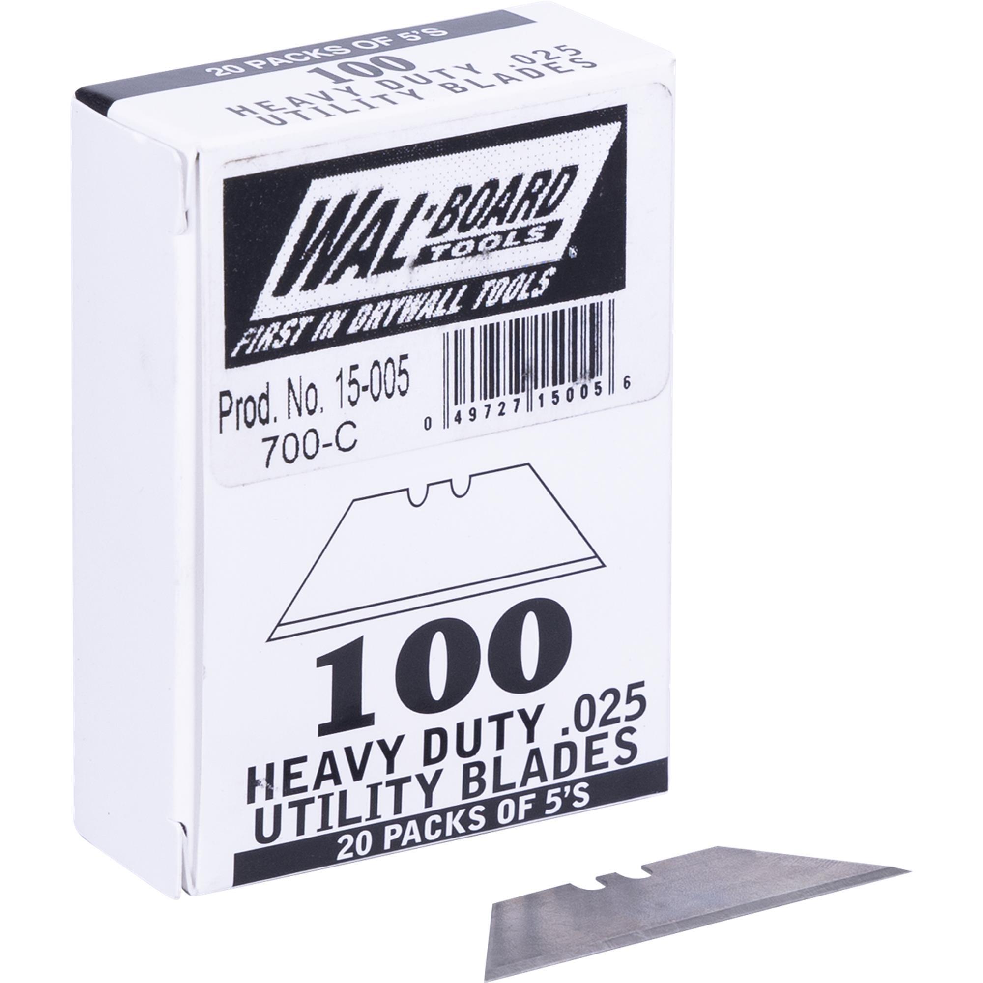 Wal-Board Heavy-Duty Knife Blades — 100 Pcs, Model# 015-005