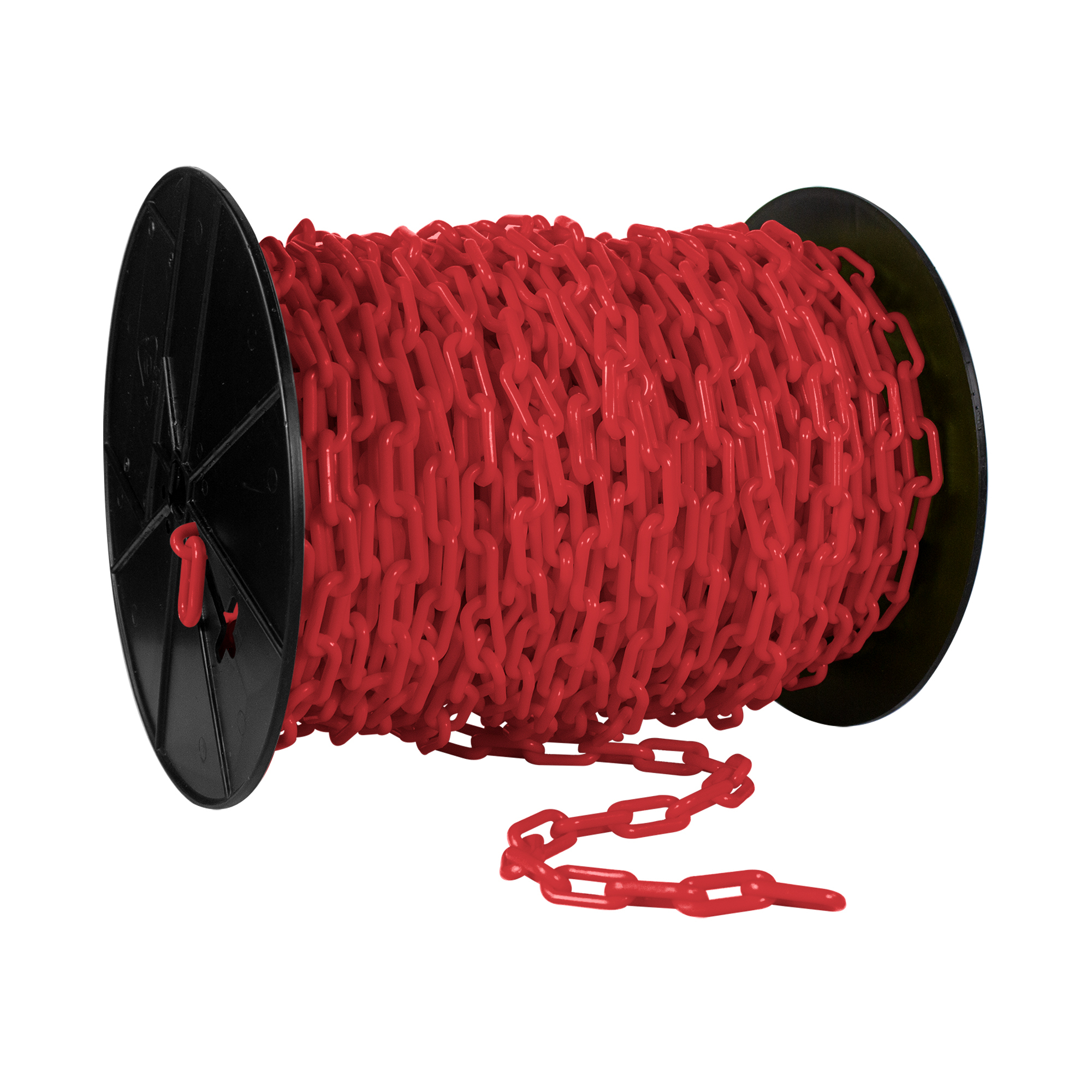 Mr. Chain Plastic Safety Chain — 1.5in. x 200ft., High-Density Polyethylene, Red, UV Resistant, Model# 30105