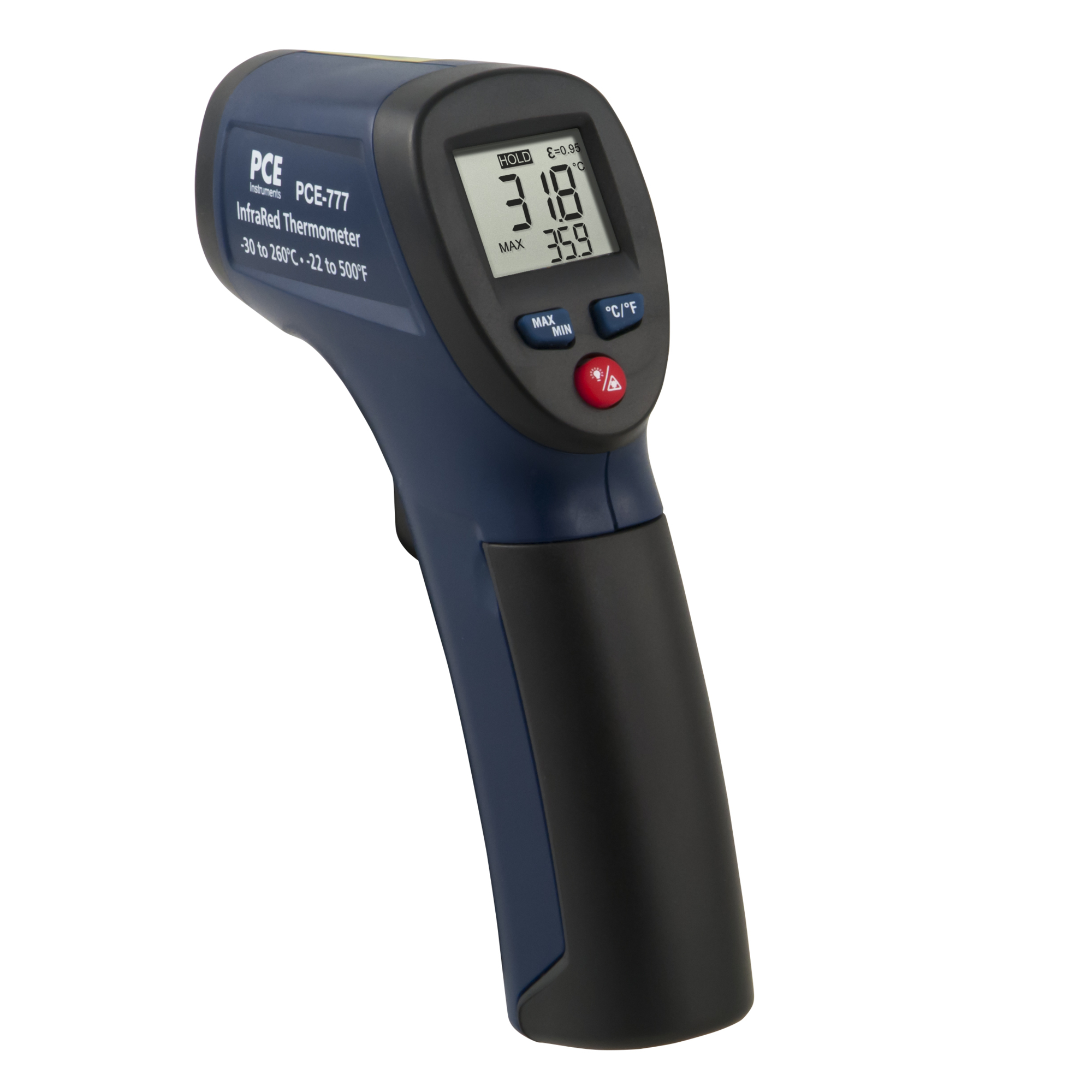 PCE Infrared Thermometer — Non-Contact, Red Sighting Tool, Model# PCE-777N