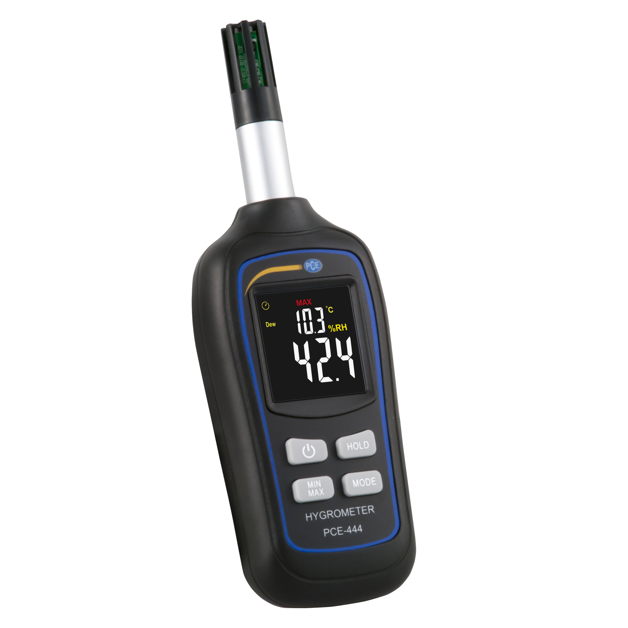 PCE Thermo-Hygrometer — Digital, Pocket-Sized, Measures Temperature and Humidity, Model# PCE-444