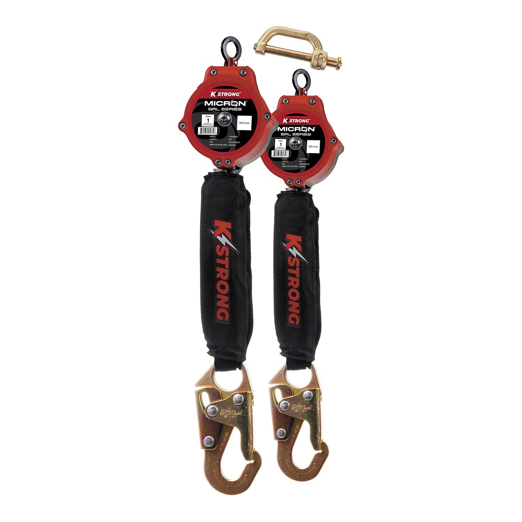 KStrong Micron Dual Self-Retracting Lifeline — 6ft., Steel Snap Hooks, Dual Dorsal Connector, 310-Lb. ANSI Capacity, Model# UFS350002D