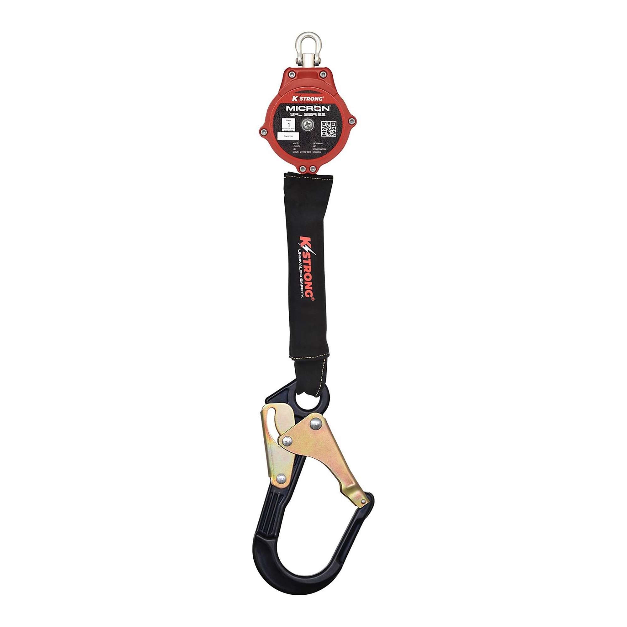 KStrong Micron Arc Flash Rated SRL-P — 6ft., Aluminum Rebar Hook, 310-Lb. ANSI Capacity, 420-Lb. OSHA Capacity, Model# UFS396006