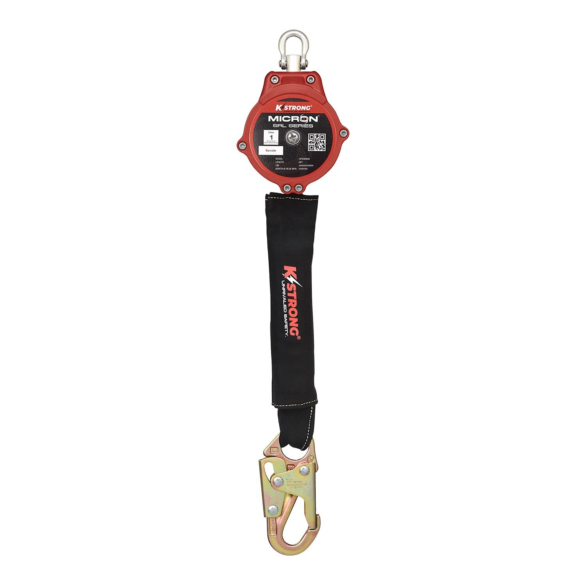 KStrong Micron Arc Flash Rated SRL-P — 6ft., Steel Snap Hook, 13/16in. Technora Webbing, Harness Connector, Model# UFS390006