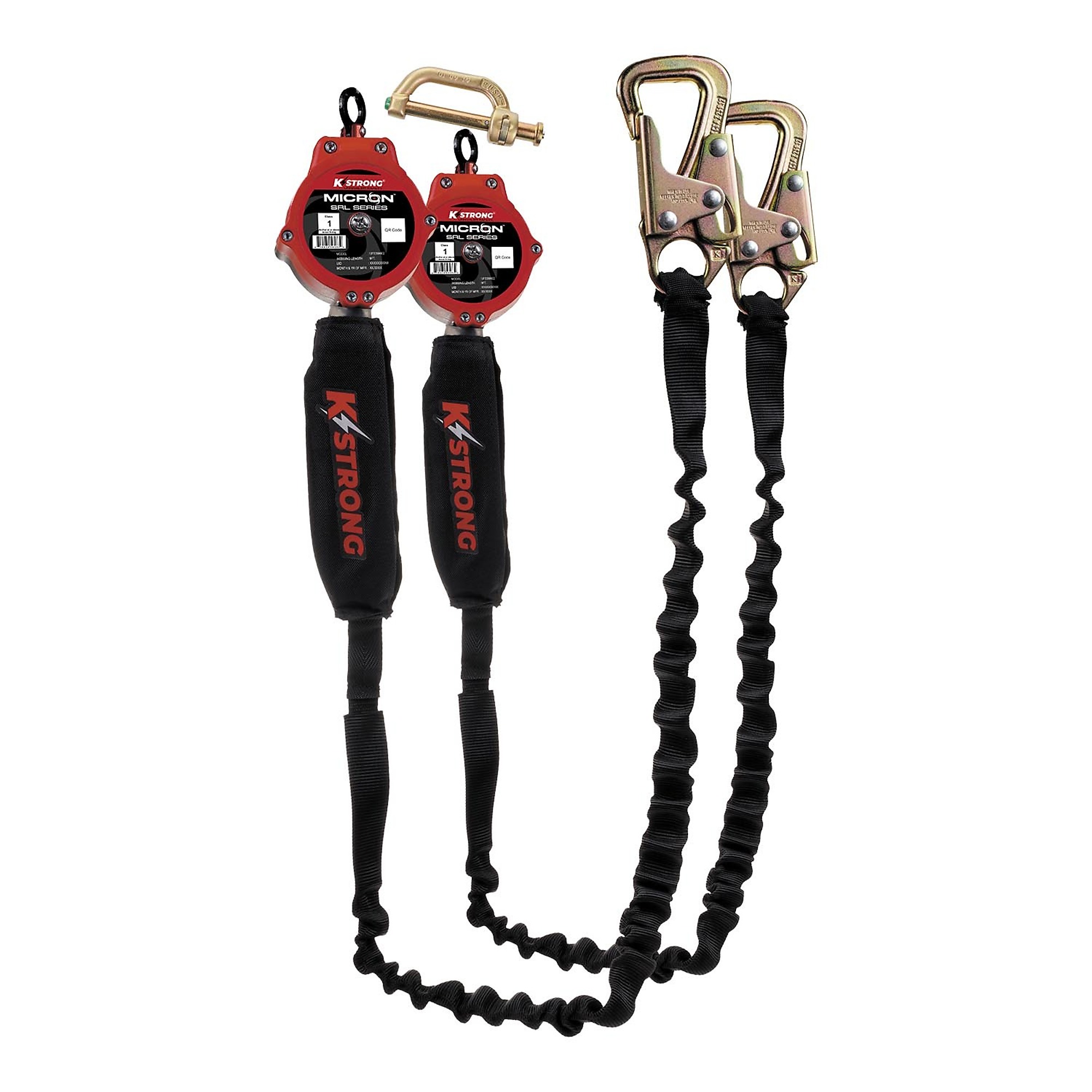 KStrong Micron Dual Self-Retracting Lifeline — 9ft., Tie-Back Hooks, Dyneema Webbing, Dual Dorsal Connector, Model# UFS359002D