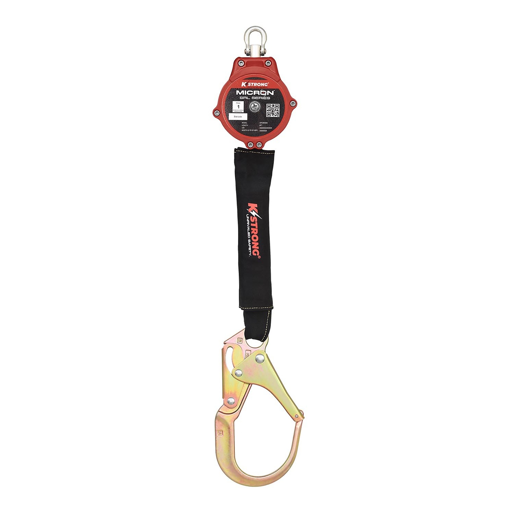 KStrong Micron Arc Flash Rated SRL-P — 6ft., Steel Rebar Hook, 4500 Lb. Breaking Strength, Harness Connector, Model# UFS394006