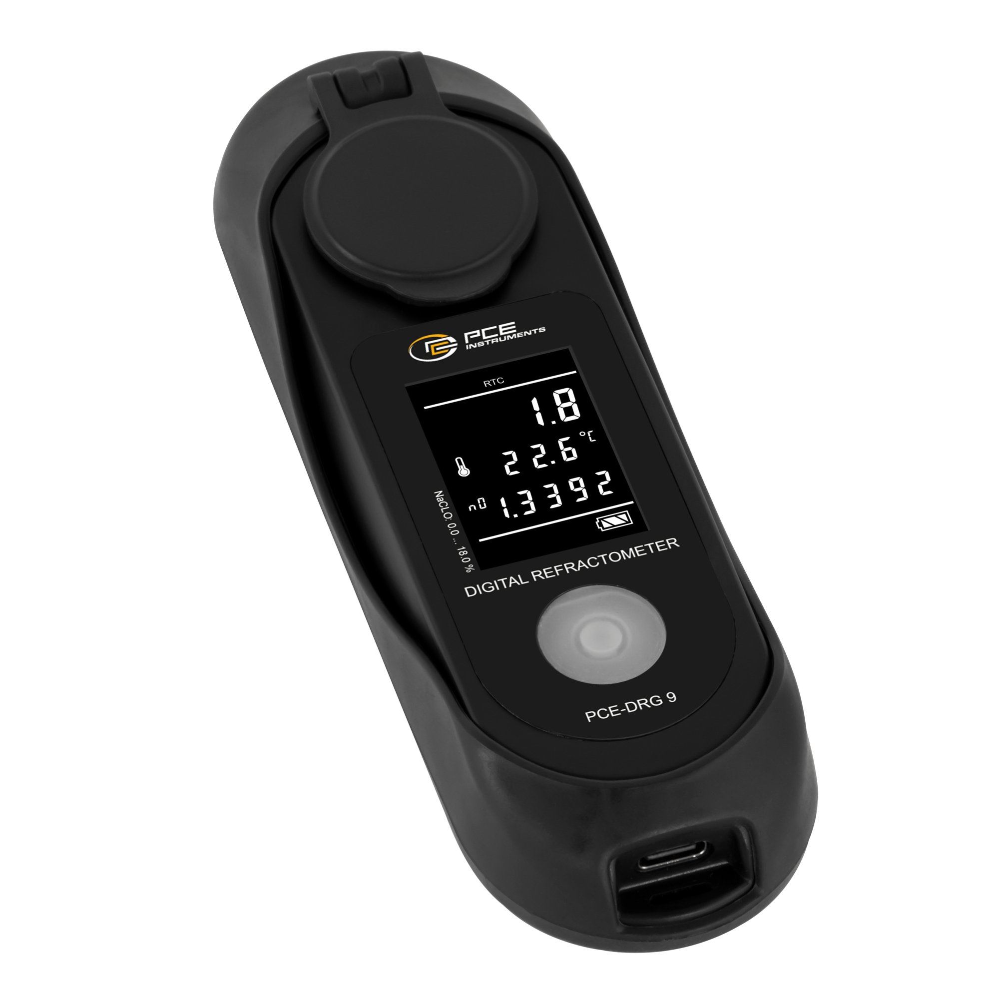 PCE Digital Refractometer — Measures Sodium Hypochlorite, 0–18% Range, Model# PCE-DRG 9
