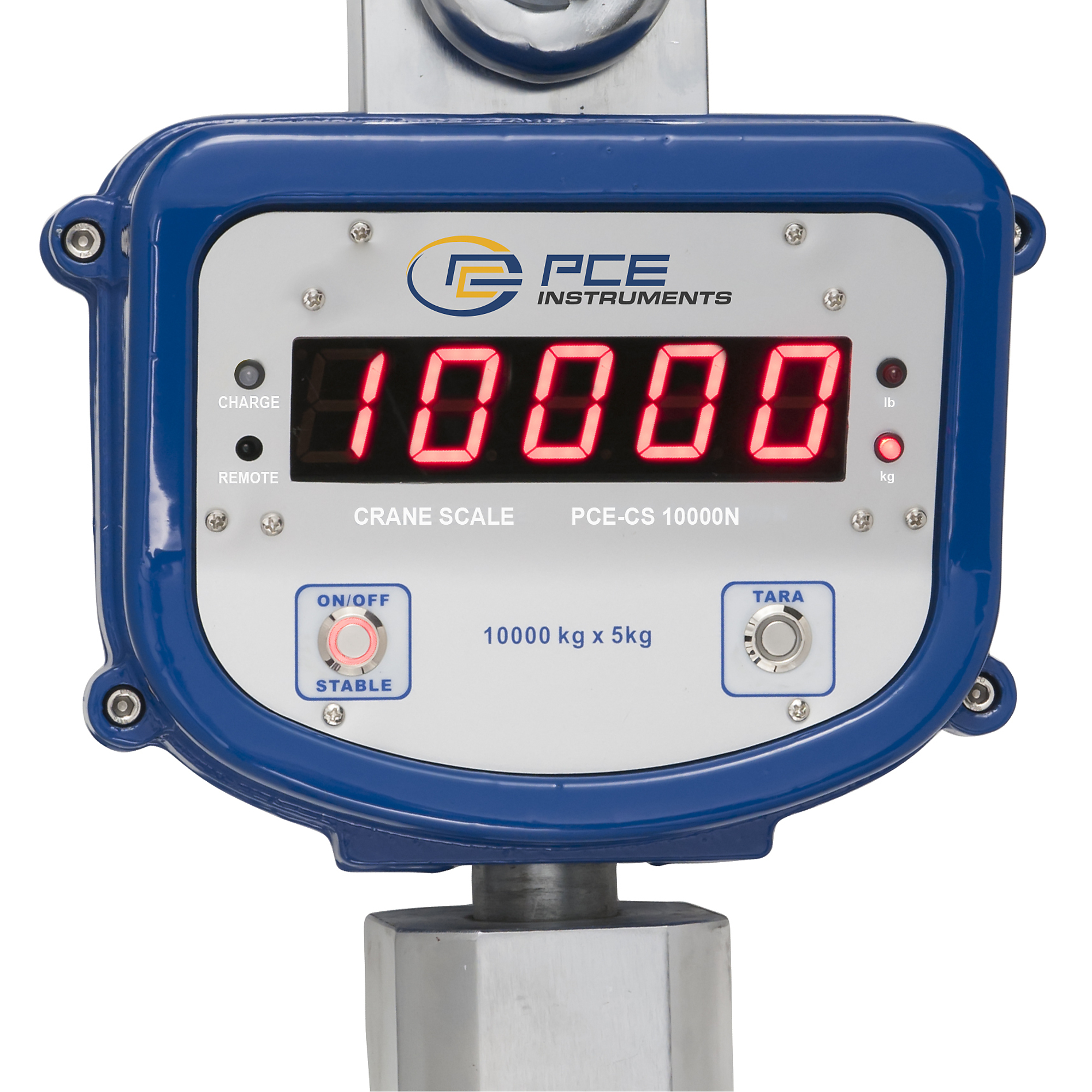 PCE Digital Heavy-Duty Crane Scale — Battery-Powered, 10000N Capacity, Includes Hook, Shackle, Remote Control, Model# PCE-CS 10000N