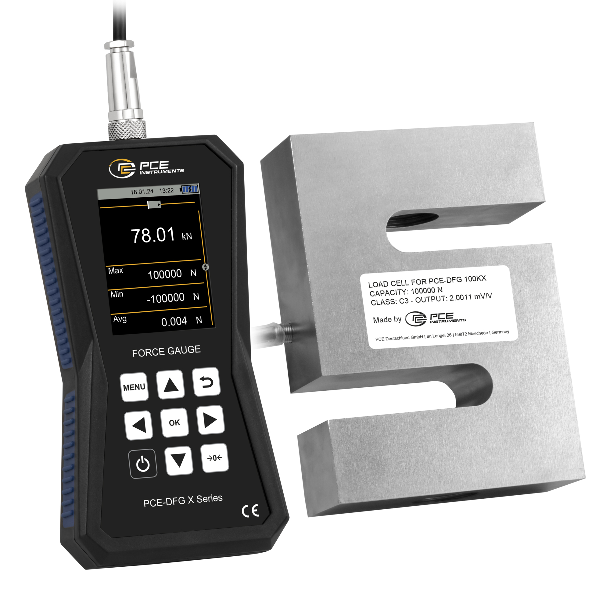 PCE Force Gauge — Digital, Measures Tensile and Compressive Forces ...