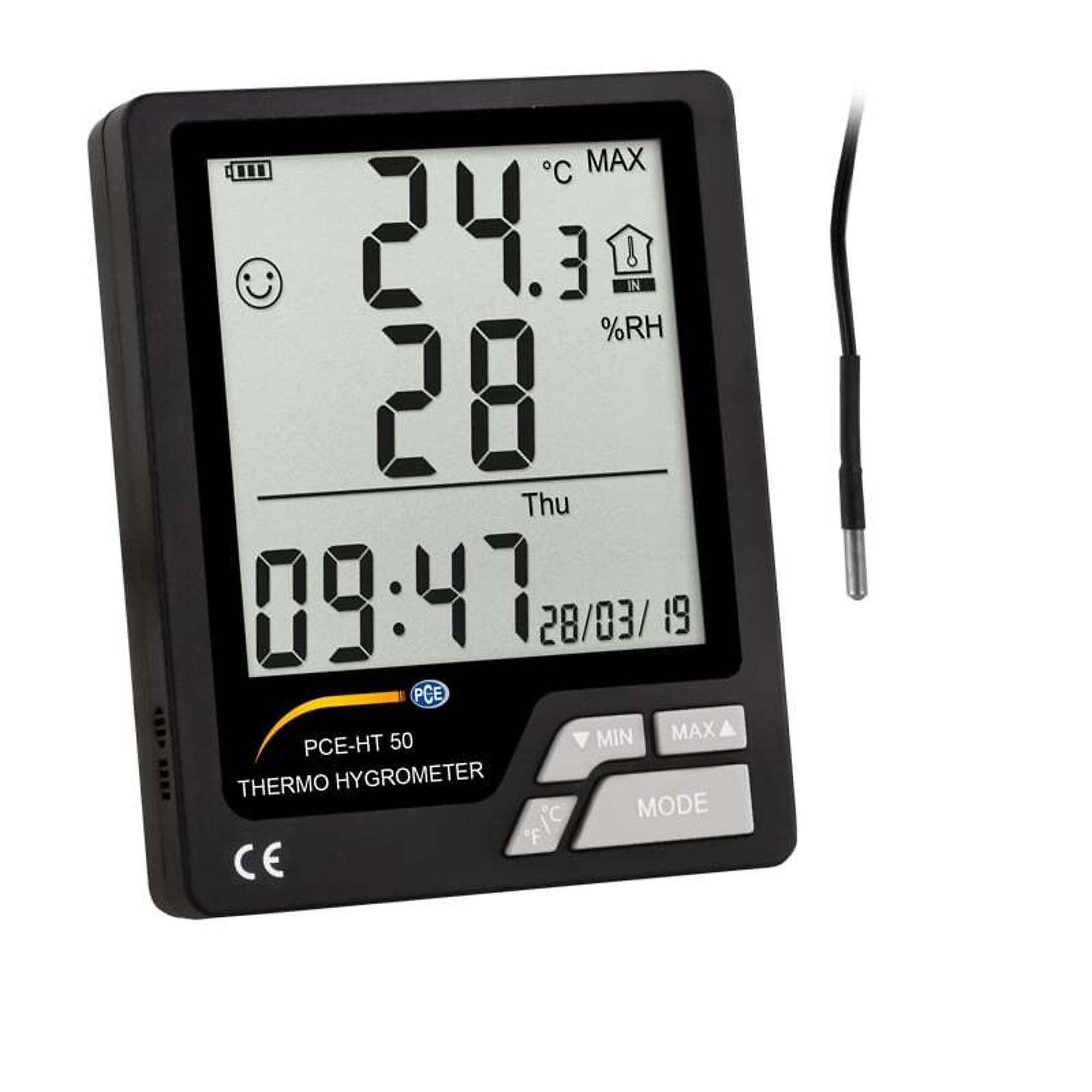 PCE Thermo-Hygrometer — Continuous Room Climate Monitoring, Model# PCE-HT 50