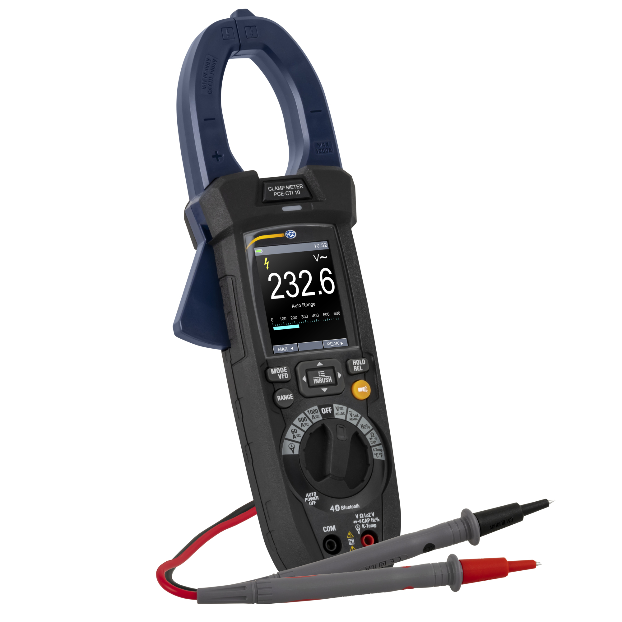PCE Digital Clamp Meter — 1500V AC/DC, 1000A AC/DC, Inductive Measurement, Model# PCE-CTI 10