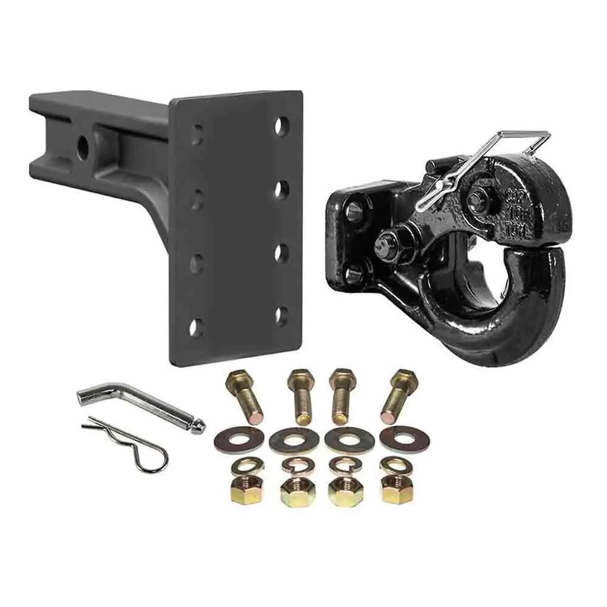 Rigid Hitch Pintle Kit — 2.5in. Receivers, Solid Shank Mount, 20,000 Lbs. GTW, Tethered Pin, Bolt Kit, Drop-Forged, Black Finish, Model# 10039-T-48348