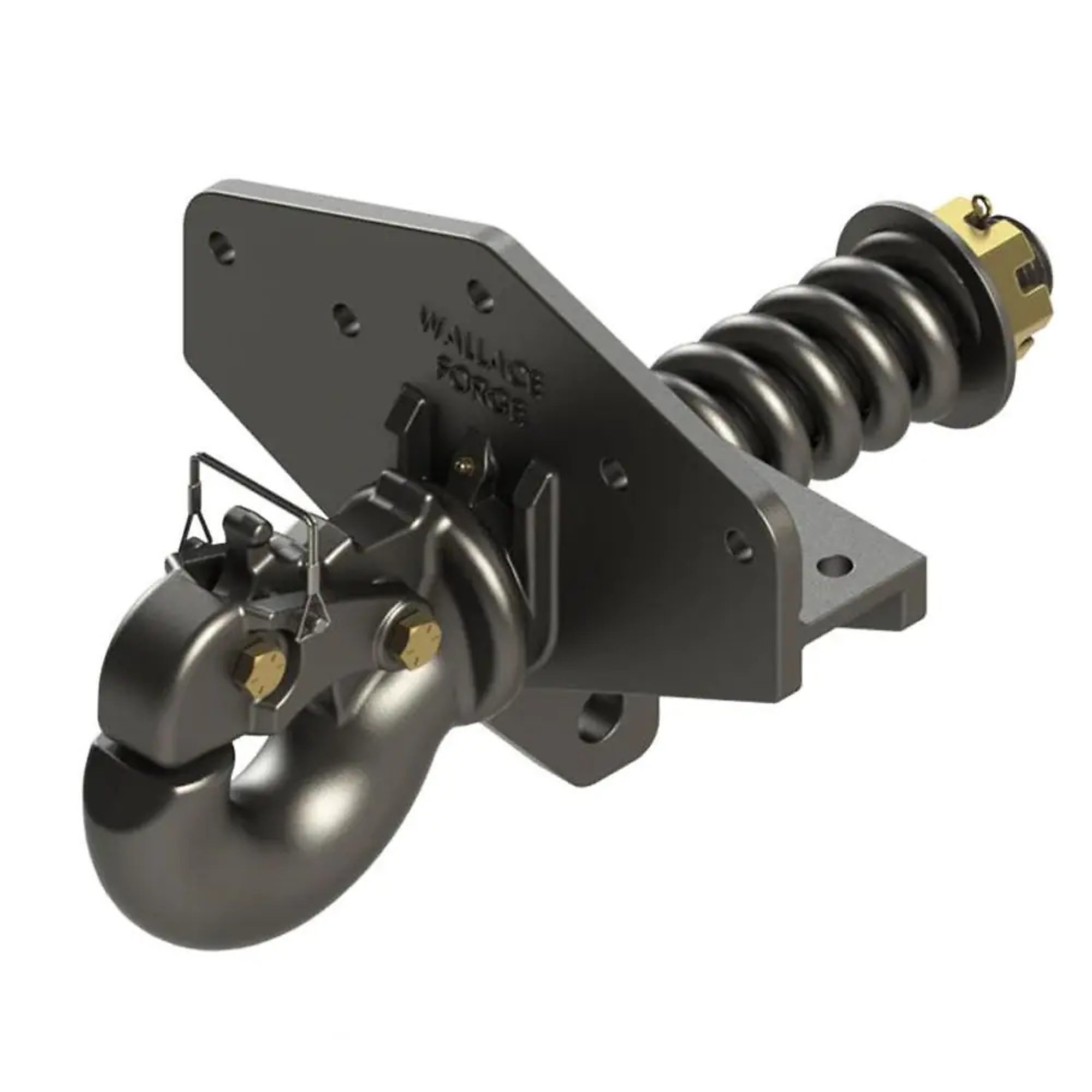 Wallace Forge T-Bracket Spring Mount Pintle Hook — 25-Ton Capacity, Fits 2 3/8in. - 3in. Eye, Model# 2046103