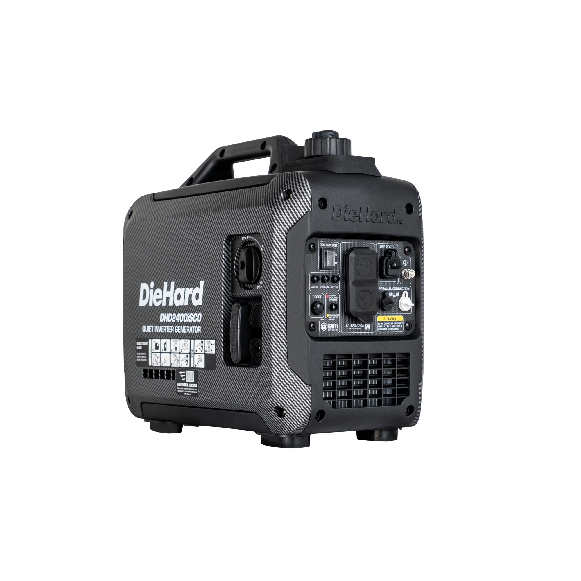 DieHard Inverter Generator — 2000W Rated, 2400W Peak, CO Alert, 80cc OHV Engine, Model# DHD2400iSCO