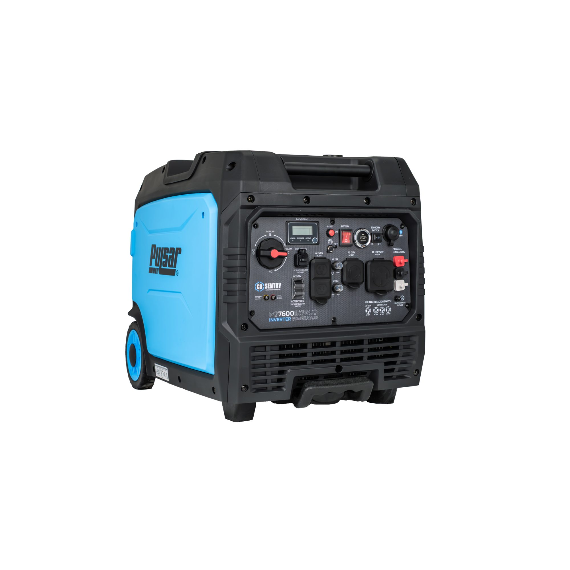Pulsar Dual Fuel Inverter Generator — 7,600 Watts, Remote Start, CO Sentry, Model# PG7600BiSRCO