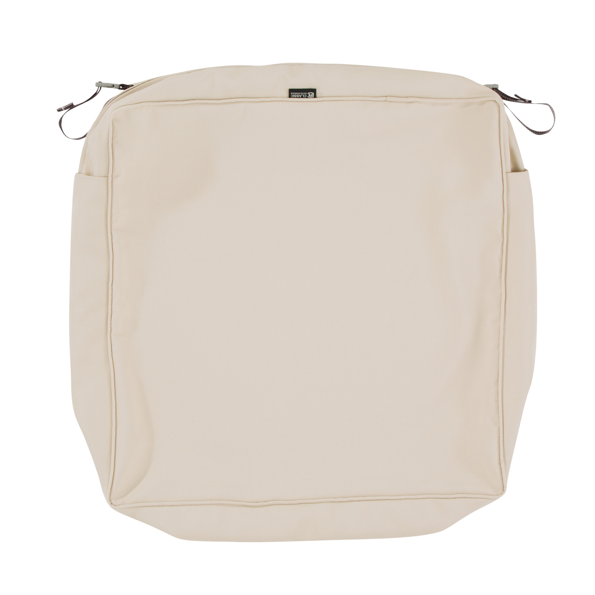Classic Accessories Montlake FadeSafe Water-Resistant Patio Dining Seat Cushion Cover — 21in. x 21in. x 5in., Antique Beige, Model# 60-178-010301-RT