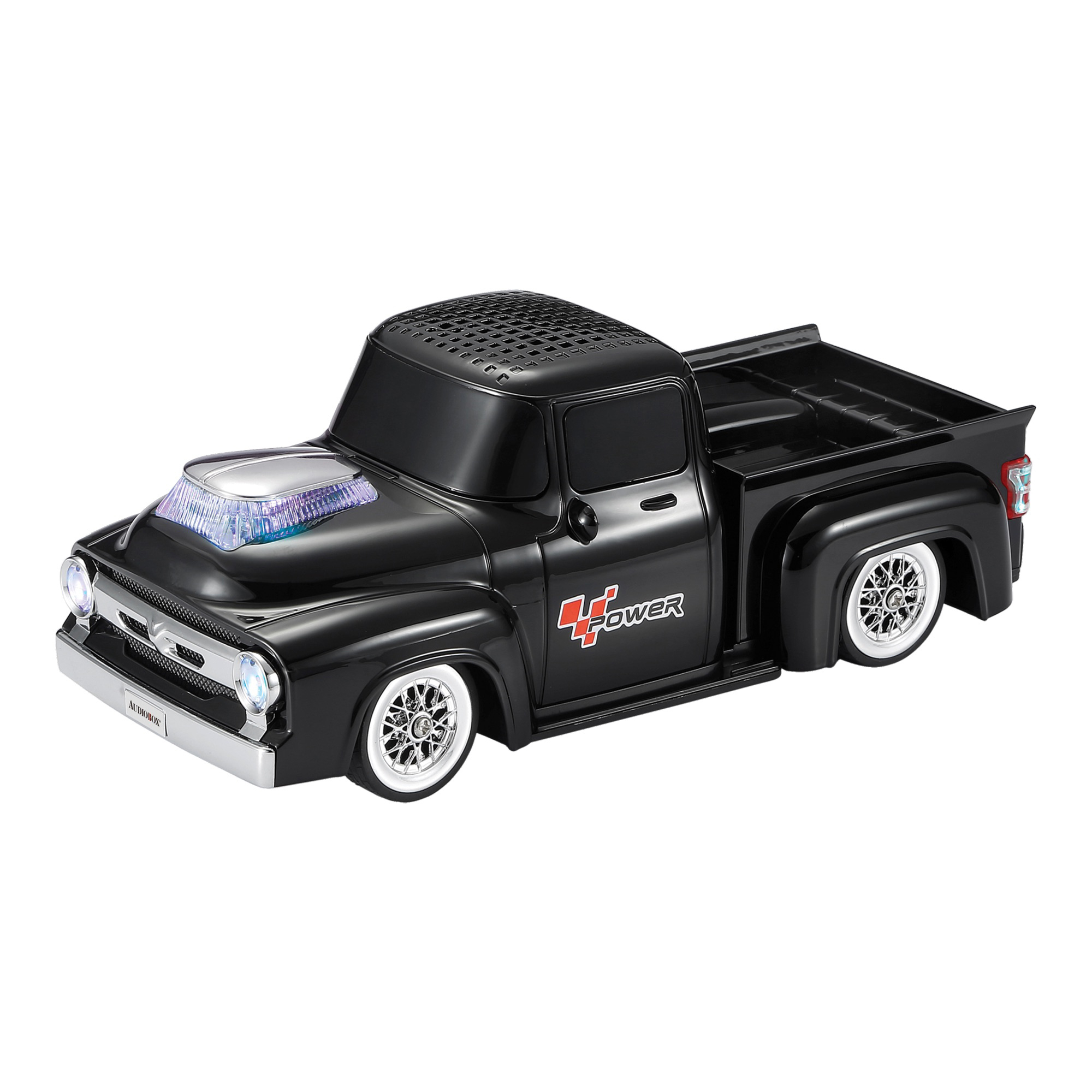 Audiobox SoundRides Retro Ride Low-Rider Truck Bluetooth Speaker — 3in. Driver, LED Lights, WaveSync, Black, Model# TRK-5600BTBLK