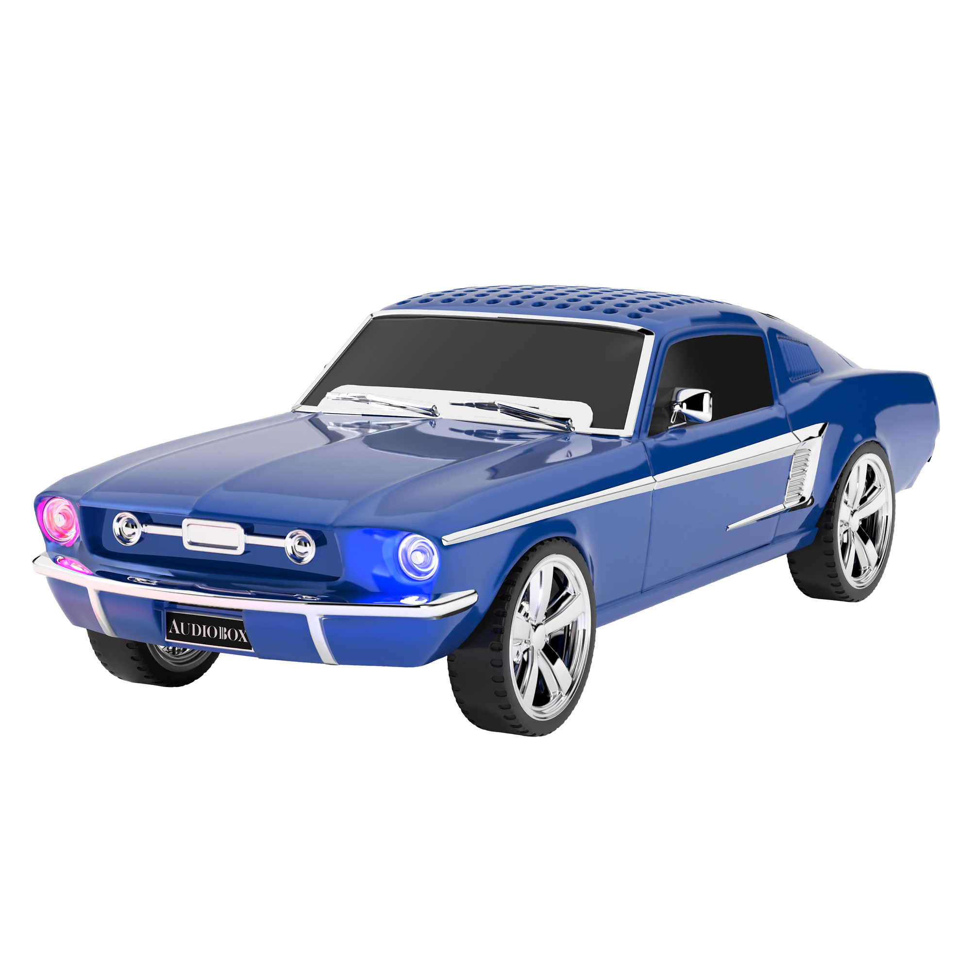 Audiobox Retro Ride Classic Muscle Car Bluetooth Speaker — 3in. Driver, WaveSync, LED Lights, Blue, Model# TRK-6500BT