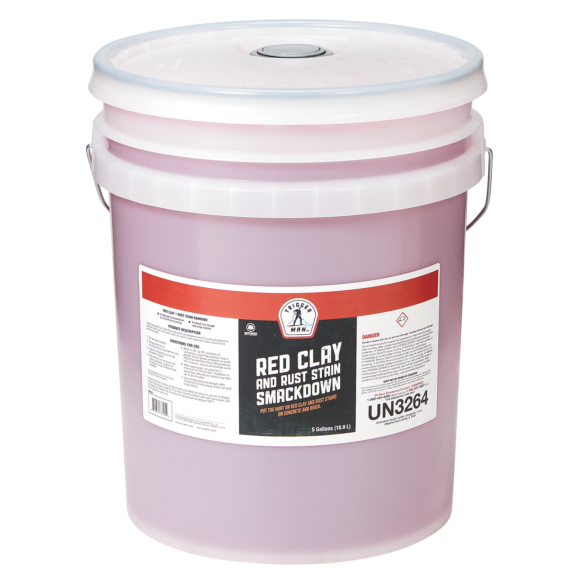 Trigger Man Red Clay and Rust Stain Smackdown, Pressure Washer Chemical, 5 Gallons