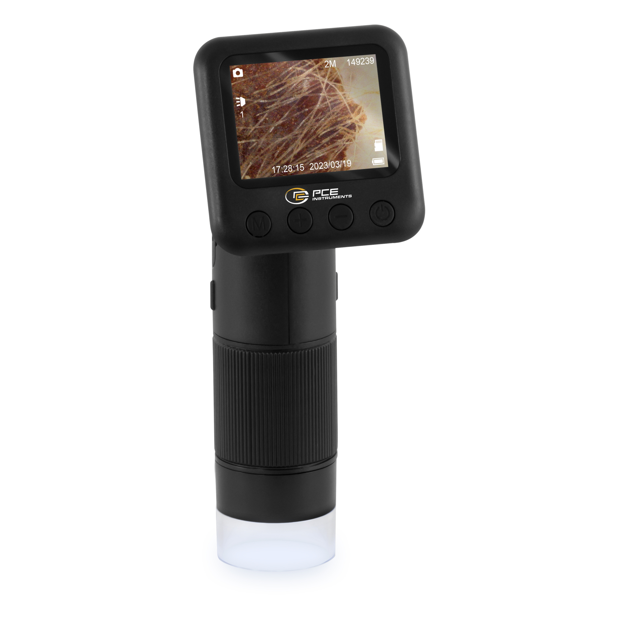 PCE Digital Handheld Microscope — Adjustable LEDs, Dual Brightness Levels, Model# PCE-DHM 5