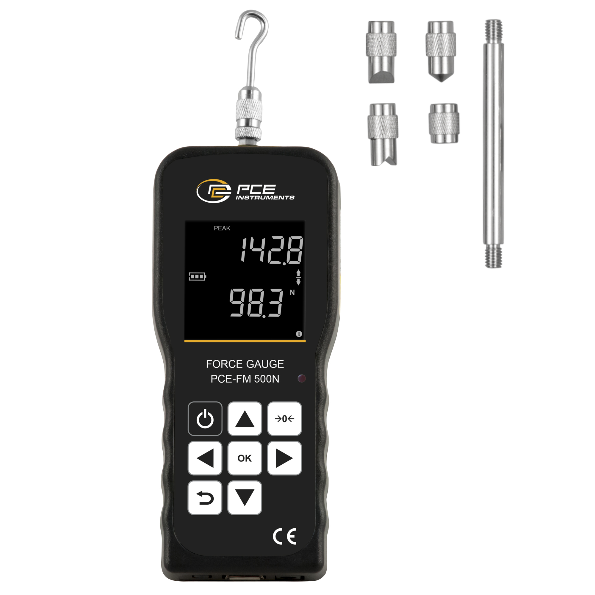 PCE Force Gauge — 500N, Microprocessor Controlled, Model# PCE-FM 500N