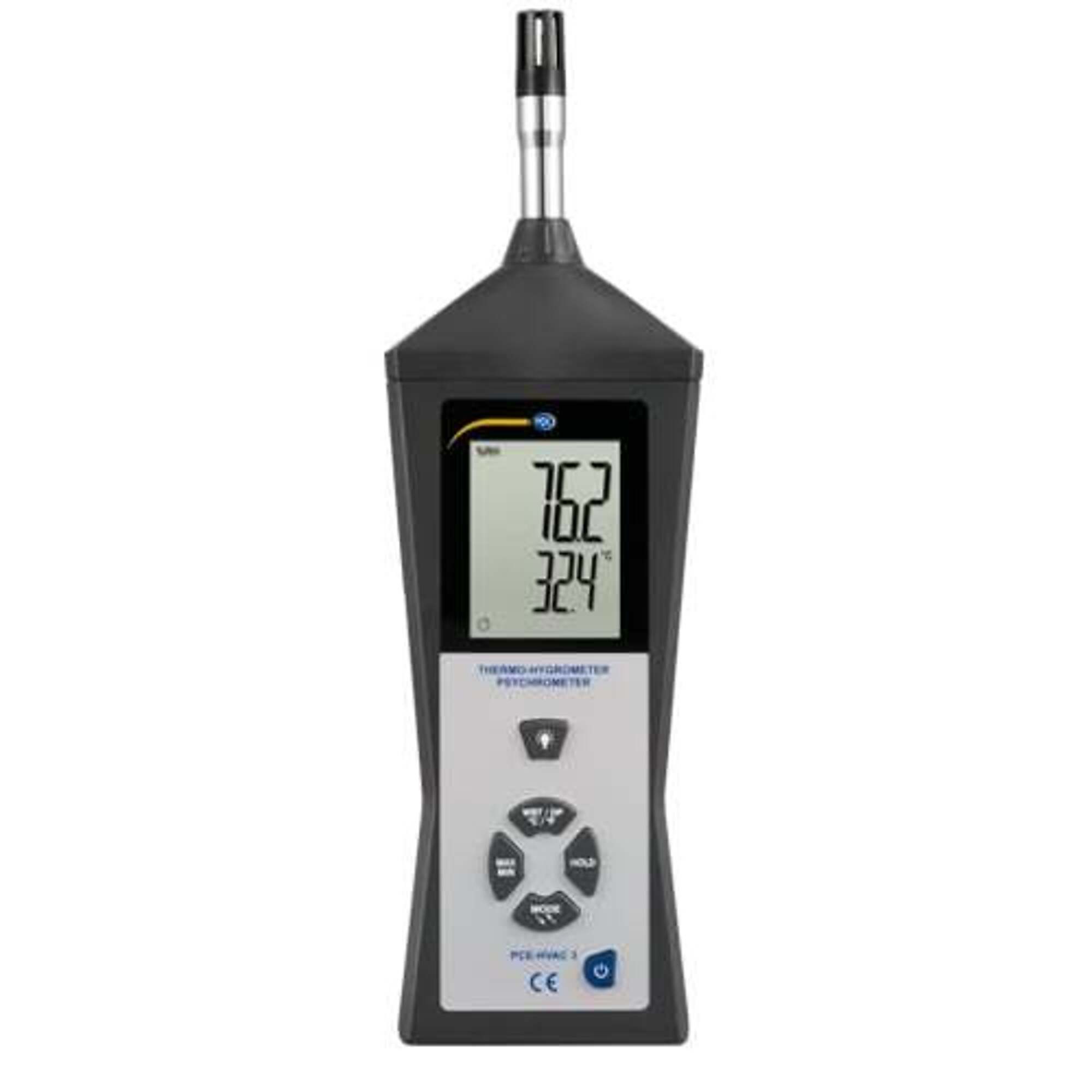 PCE Thermo-Hygrometer Psychrometer — Measures Humidity and Temperature, Calculates Dew Point and Wet Bulb, Model# PCE-HVAC 3