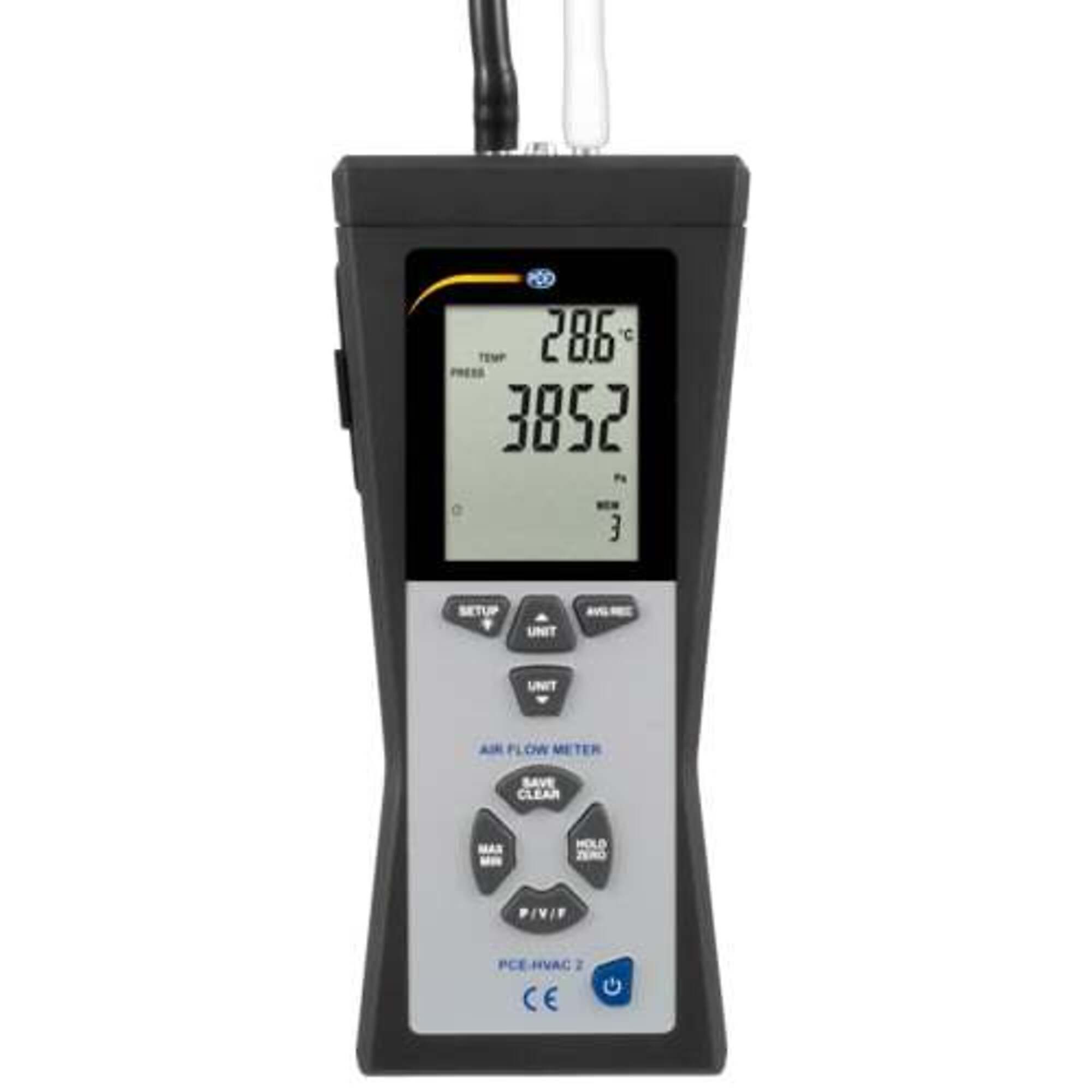 PCE Pressure and Flow Meter — Measures Air Velocity, Air Pressure, Airflow, Differential Pressure, Ambient Temperature, Model# PCE-HVAC 2
