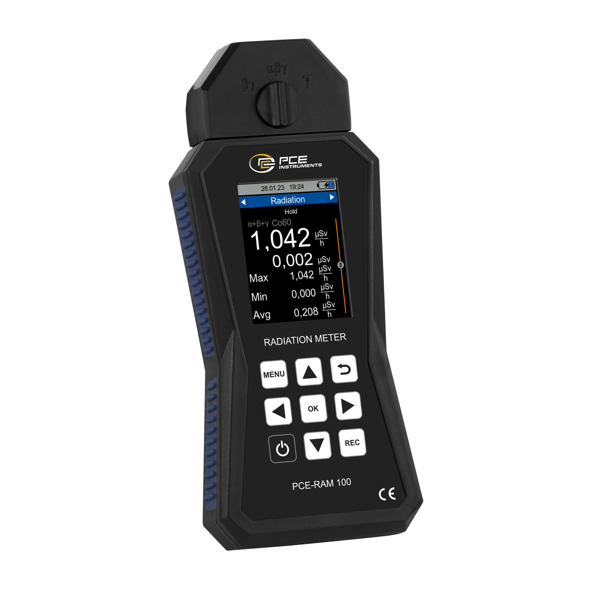 PCE Radiation Detector — Measures ?, ?, ? Radiation, Accumulated Dose, CPS/CPM, Model# PCE-RAM 100