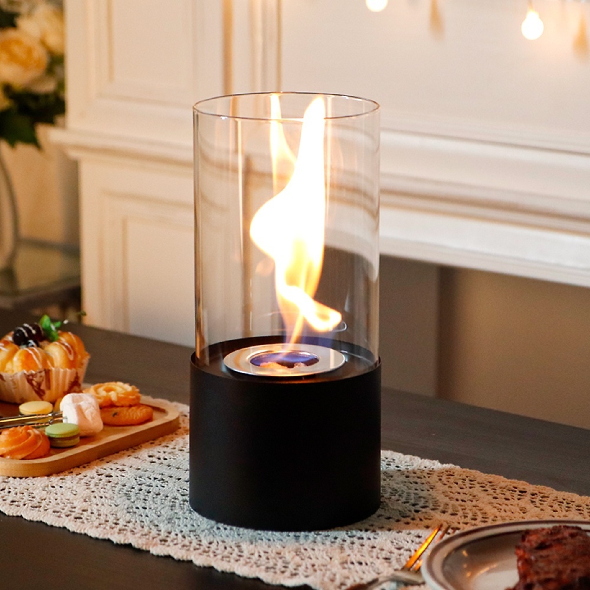 EdenDirect Tabletop Ventless Bioethanol Fireplace — 5in., Black ...