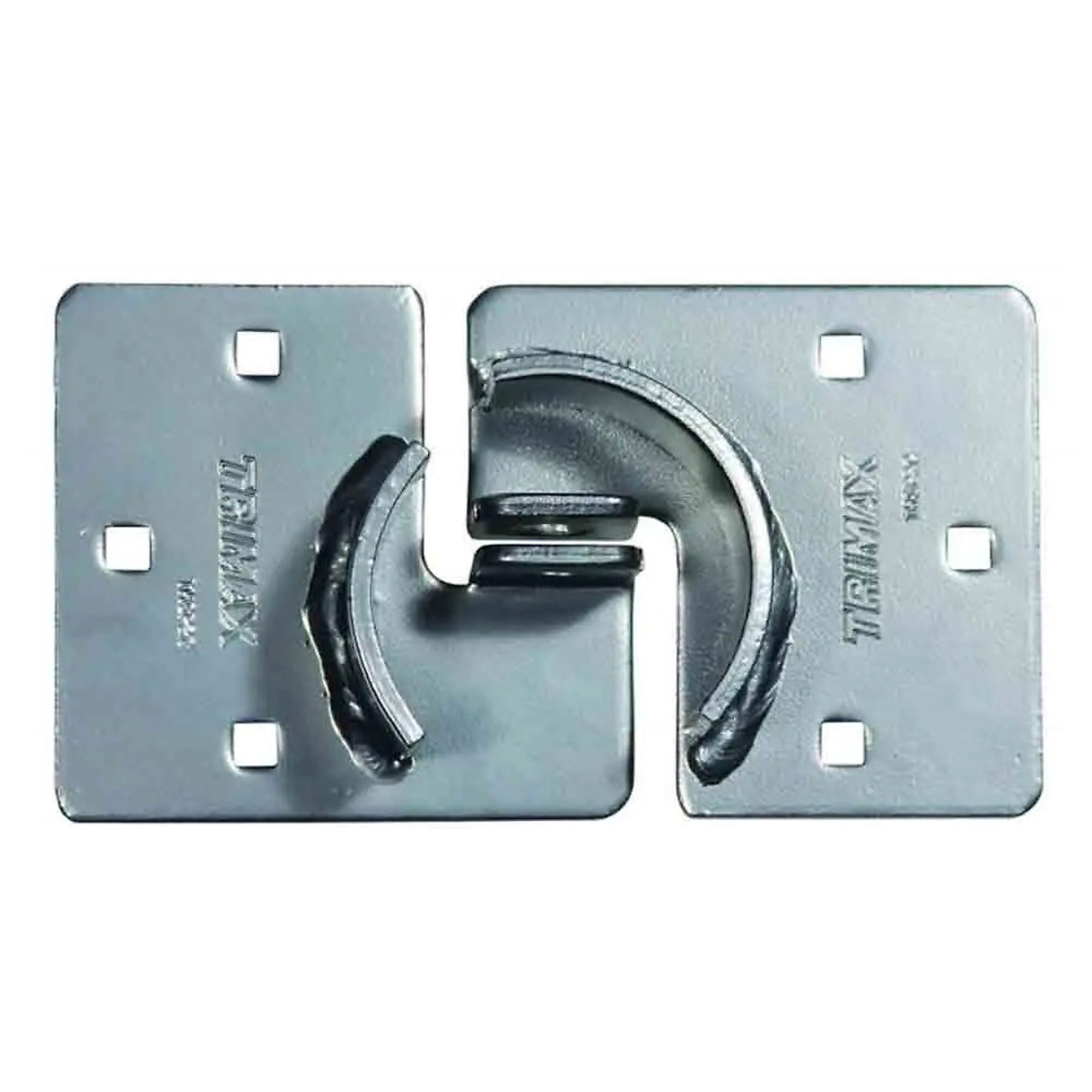 Trimax Trailer Door Security Hasp — Chrome Plated, 2-Piece, Compatible with Hockey Puck Lock, Model# THSP2C