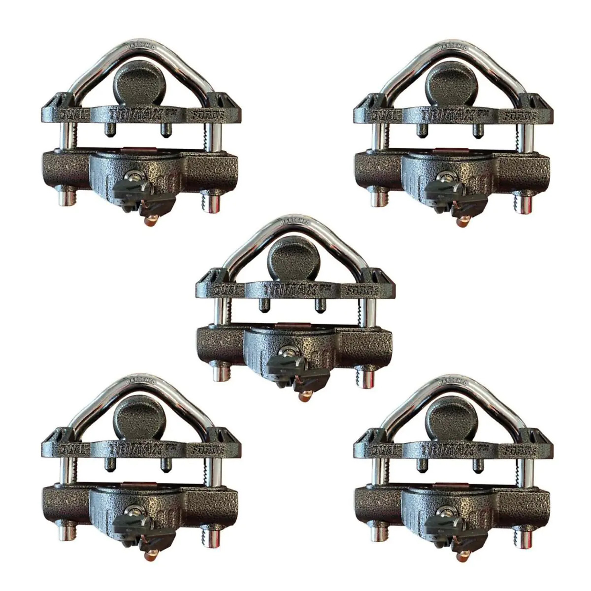 Trimax Economy Universal Coupler Lock 5-Pack — Keyed Alike, Fits 1-7/8in., 2in., or 2-5/16in. Couplers, 4-3/4in. Shackle Width, Model# UMAX-50-5-KA