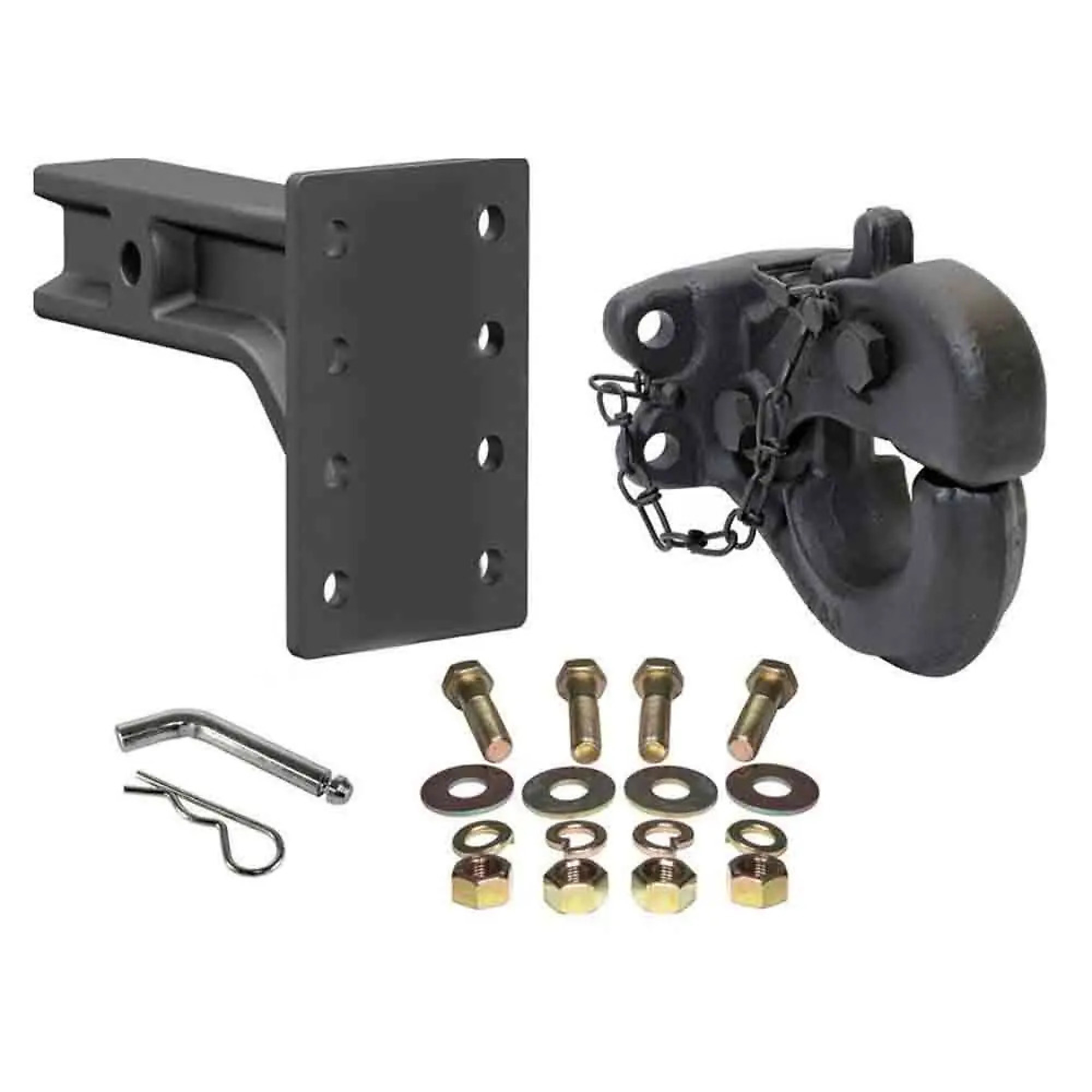 Rigid Hitch Pintle Kit — 2.5in. Receivers, Solid Shank Mount, Tethered Pin, Bolt Kit, 5/8in. Hitch Pin, 20,000 Lb. Capacity, Black Finish, Model# RM-10-T-48348