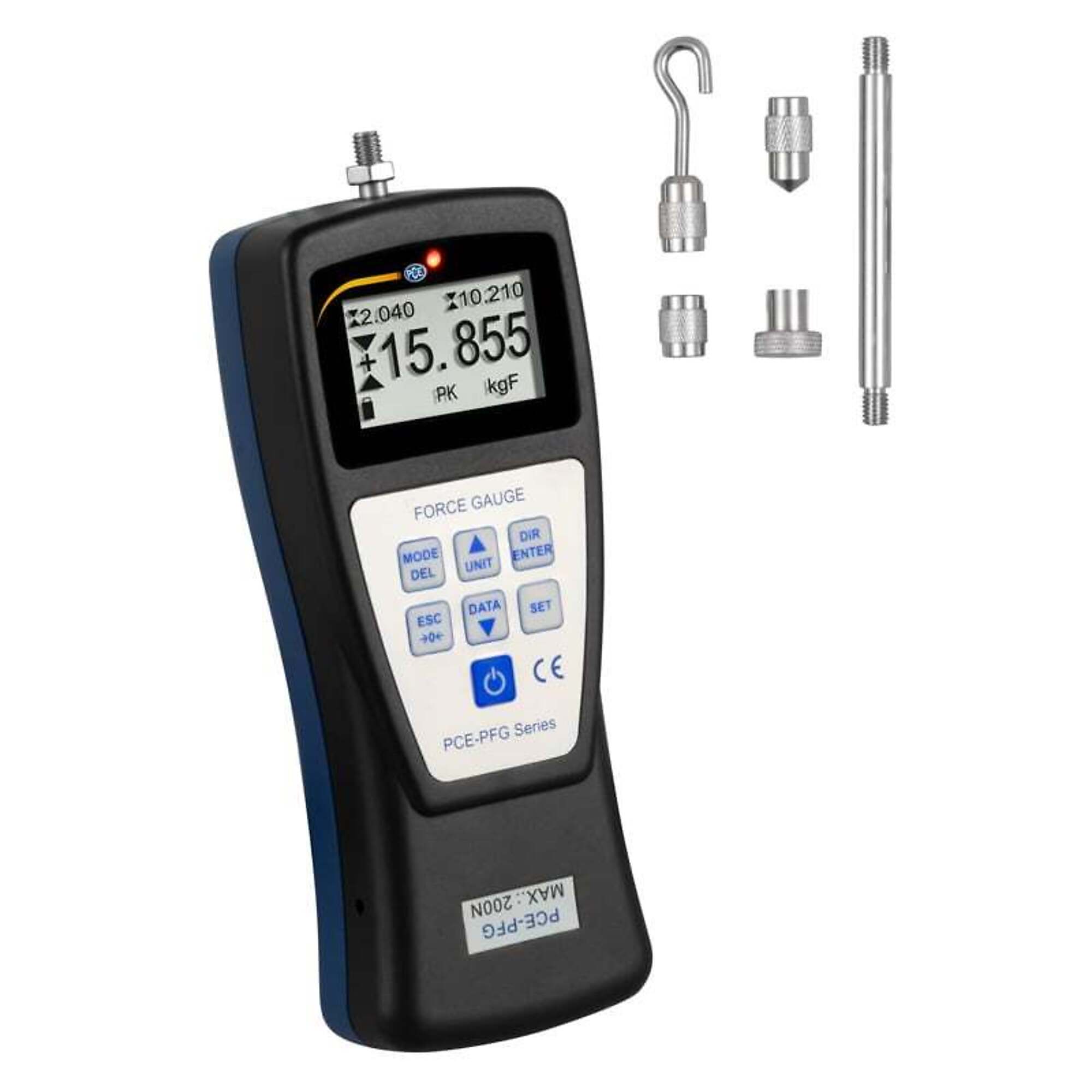 PCE Force Gauge — Digital, 5 Hz Sampling Rate, Measures Tensile and ...
