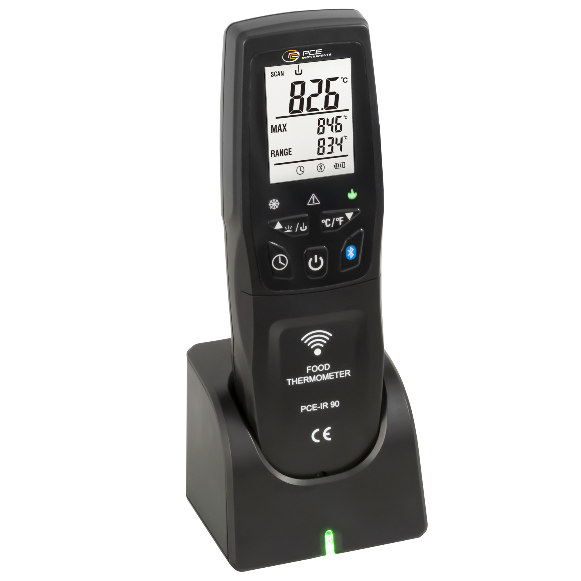 PCE Infrared Thermometer — Surface and Core Temperature, Fold-Out Resistance Sensor, Model# PCE-IR 90