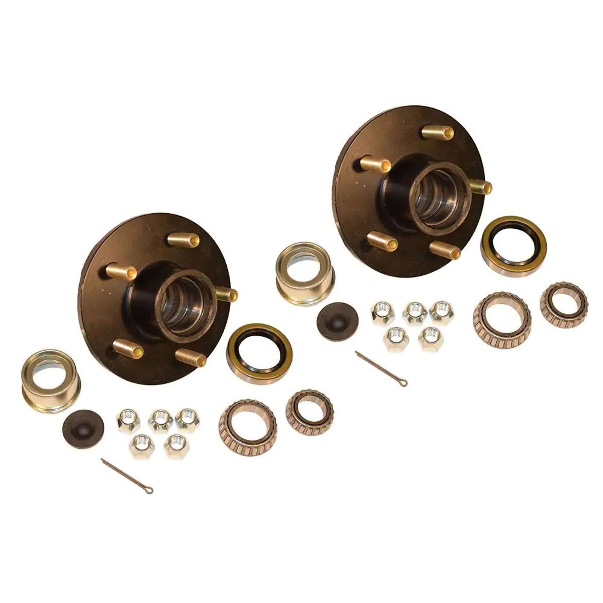 Rigid Hitch 5-Bolt Idler Hub Kits, Pair, For 1-3/8in.–1-1/16in. Tapered Spindles, 5-Bolt on 4.5in. Circle, 3500-Lb. Axle, 1750-Lb. Capacity per Hub, Complete Assembly with EZ-Lube Cap, Model# H-1000EZ-PR
