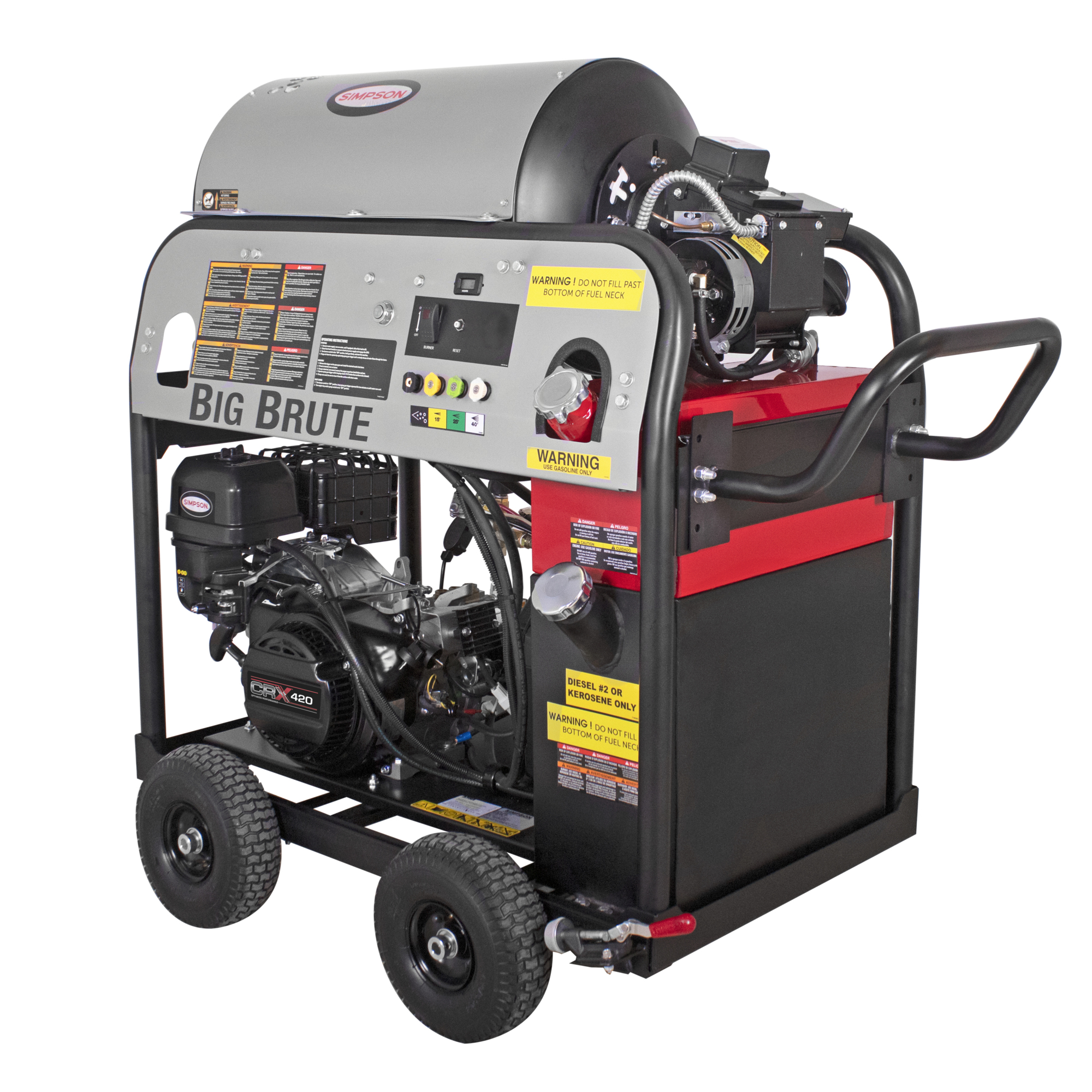 Simpson Big Brute Hot Water Professional Gas Pressure Washer — 4000 PSI, 4.0 GPM, CRX 420 Engine, Comet Industrial Triplex Pump, Model# BB4040132E