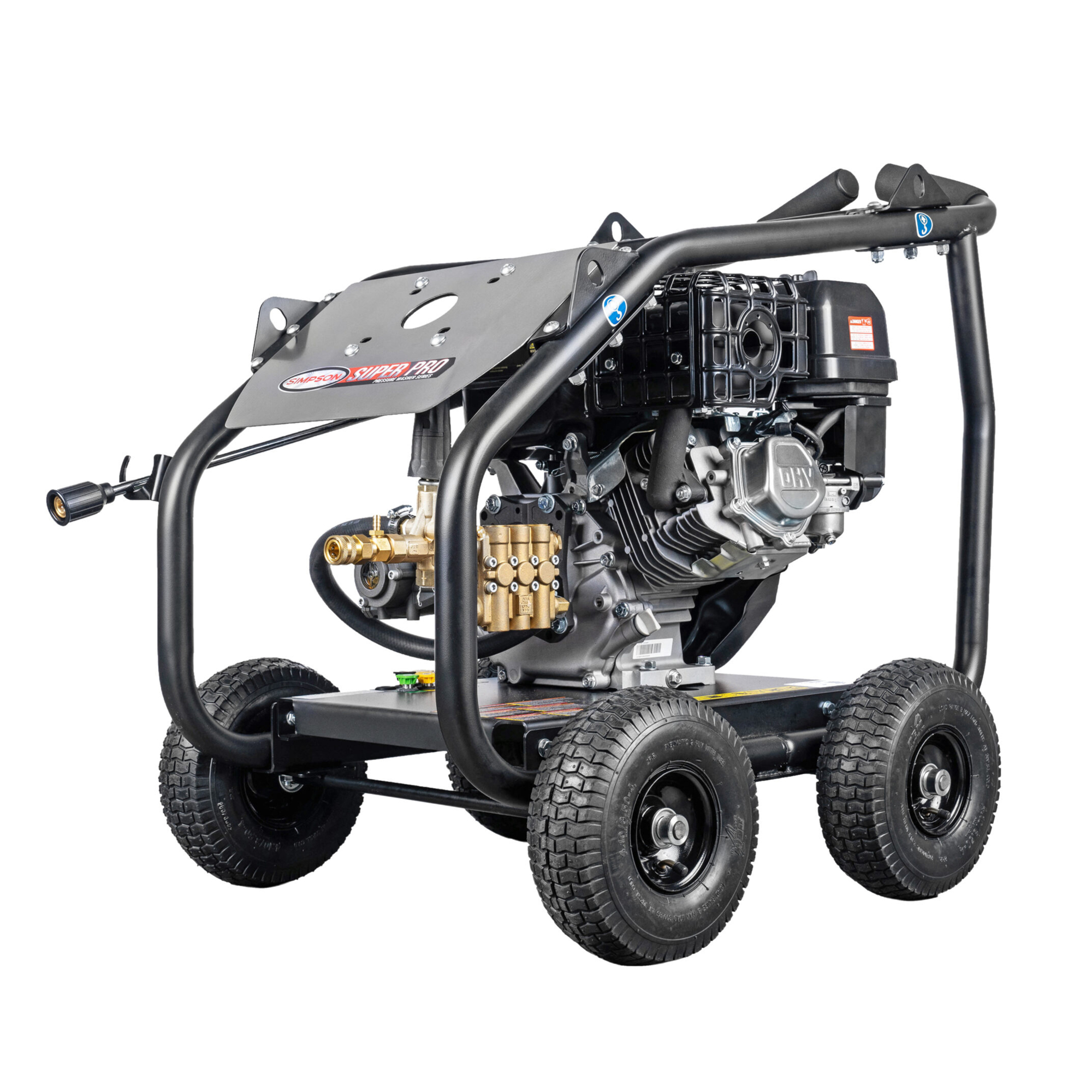 Simpson SuperPro Roll-Cage Gas Pressure Washer — 4400 PSI, 4.0 GPM, CRX Engine, AAA Triplex Plunger Pump, Model# SRC4440112