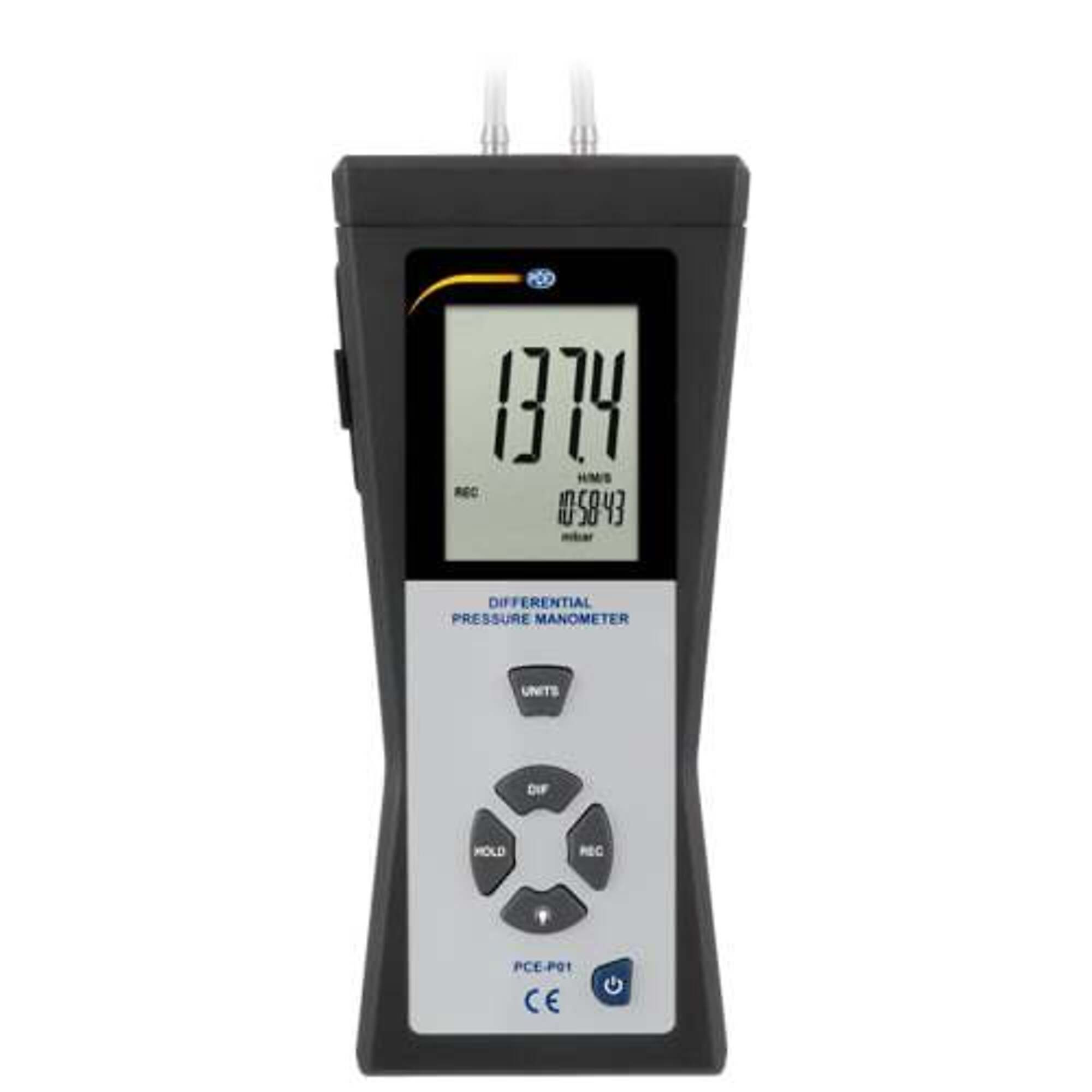 PCE Digital Manometer — 11 Adjustable Units, Compact, Differential Pressure, Model# PCE-P01