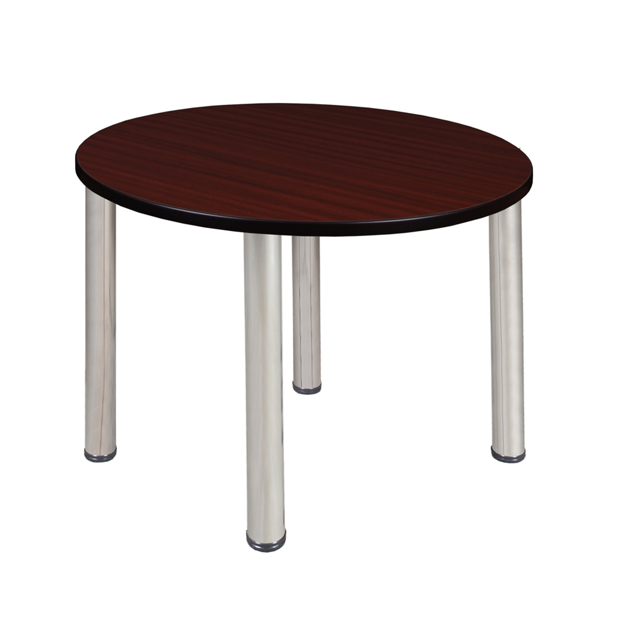 Regency Kee Round Breakroom Table — 36in., Mahogany/Grey Top, Chrome Legs, Model# TB36RNDMHBPCM