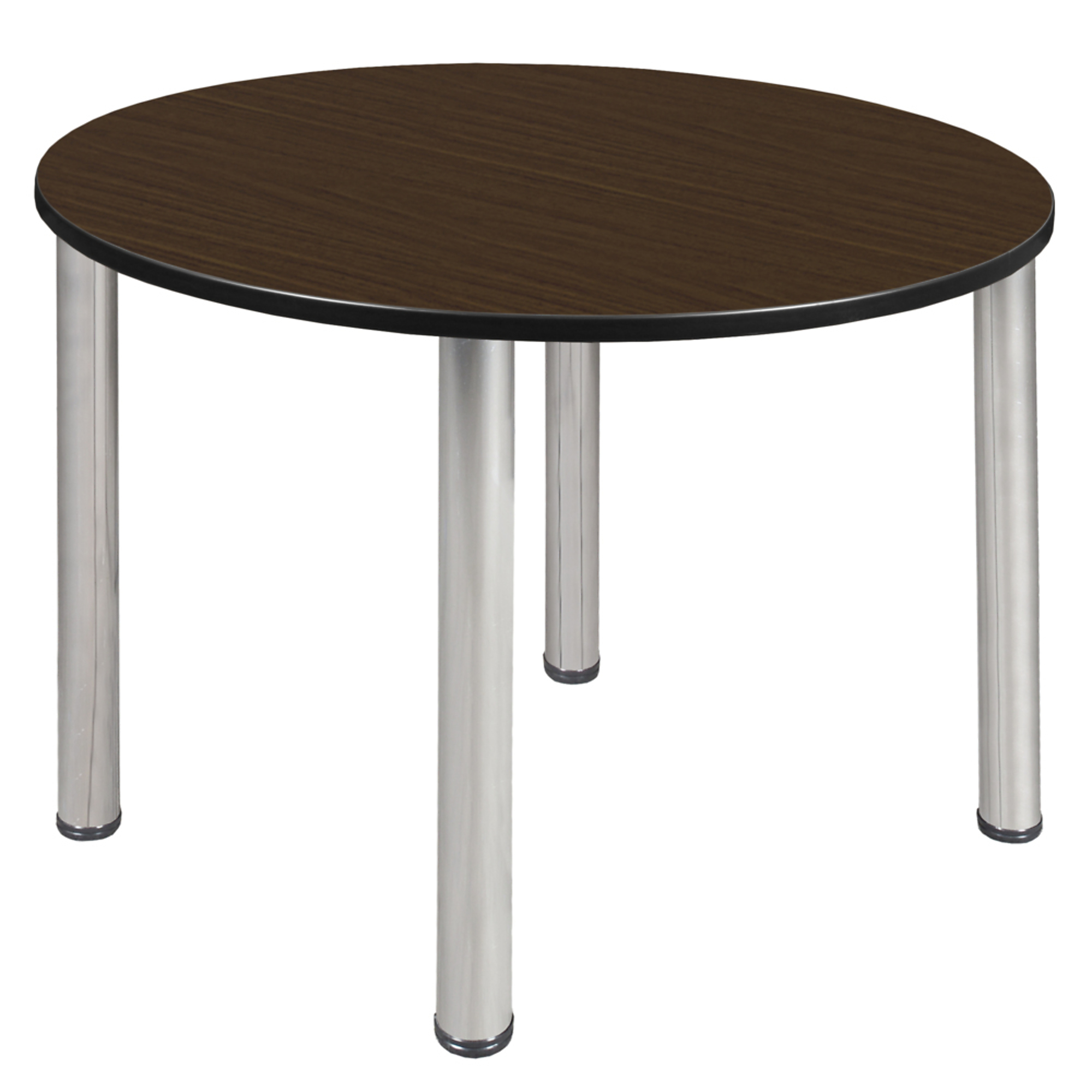 Regency Kee Round Breakroom Table — 48in., Neo Walnut Top, Chrome Legs, Model# TB48RNDNWBPCM