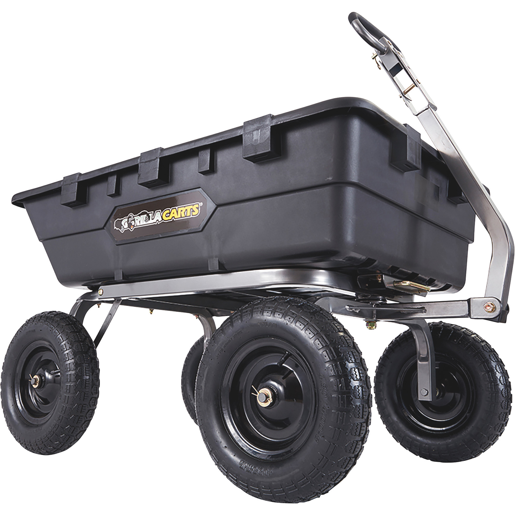 Gorilla Carts Heavy-Duty Poly Yard Cart — 1500-Lb. Capacity, Model#  GOR10-16