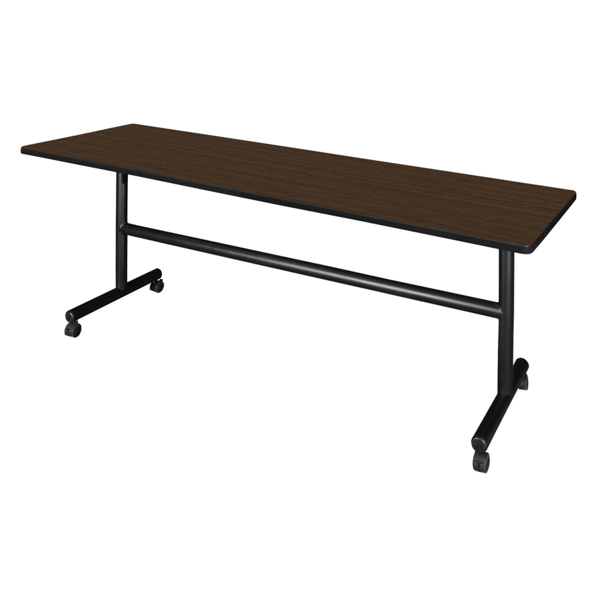 Regency Furniture Kobe Flip-Top Training Table — 84in. x 24in., Neo Walnut, Black Steel Base, Model# MKFT8424NW