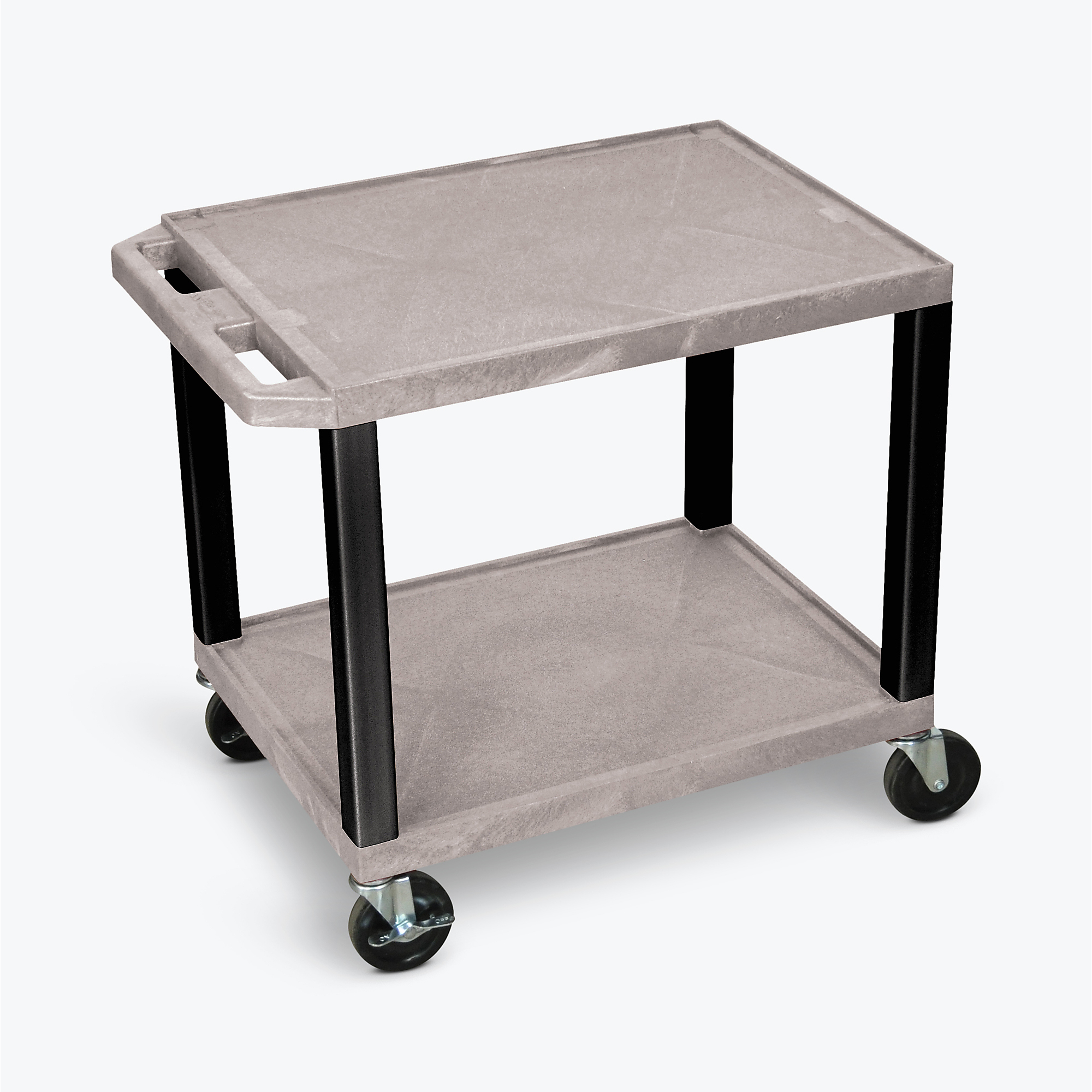Luxor AV Cart — 26in. Height, 2 Shelves, Built-In Electrical, Black Legs, Model# WT26GYE-B